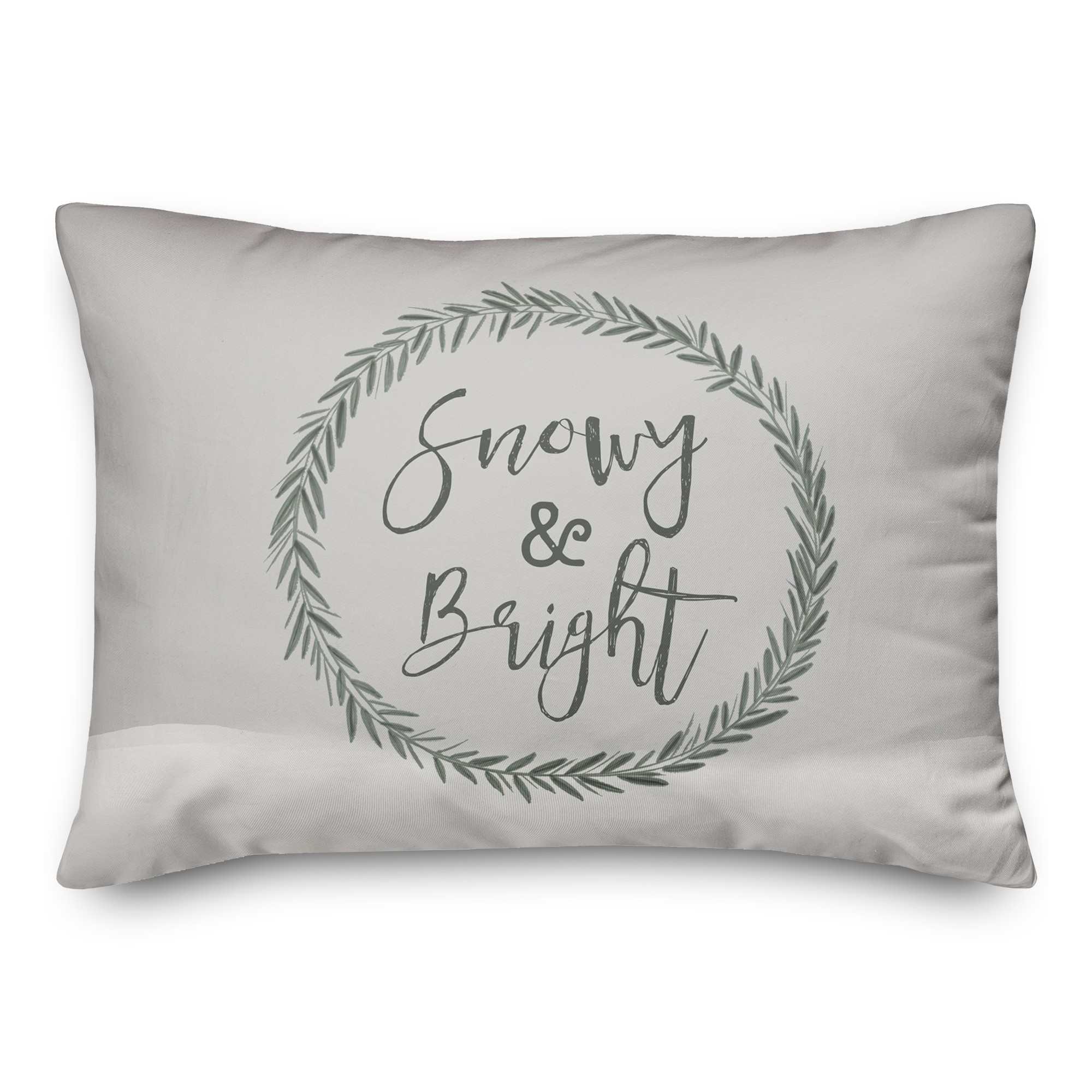 Snowy Right Wreath 14x20 Spun Poly Pillow