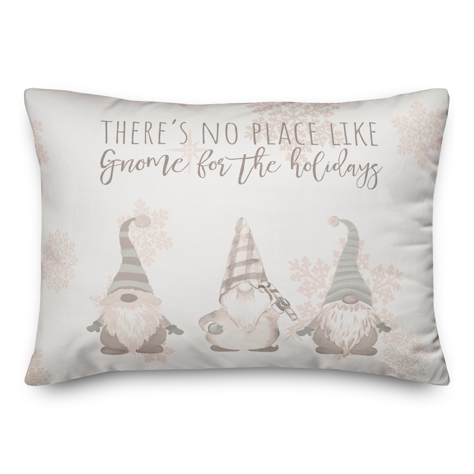 Gnome Holidays Neutral 14x20 Spun Poly Pillow