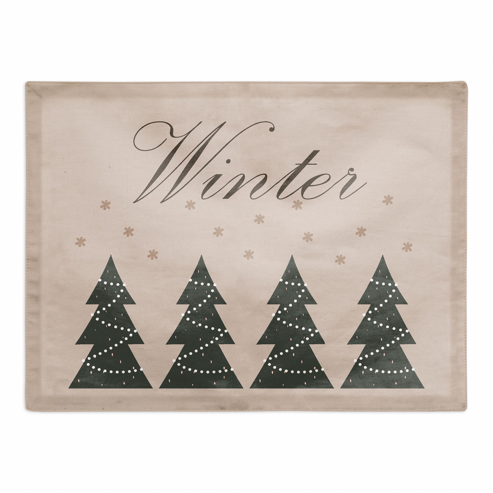Christmas Tree Snow 18x14 Poly Twill Placemat