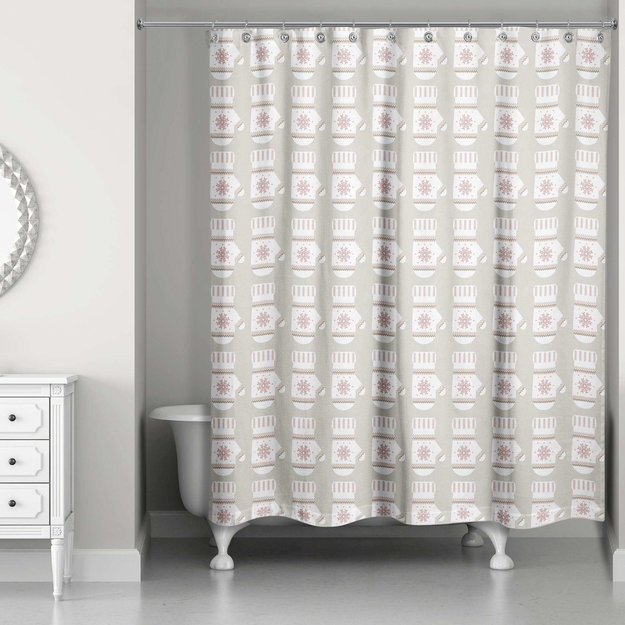 Warm And Cozy Mittens 71x74 Shower Curtain