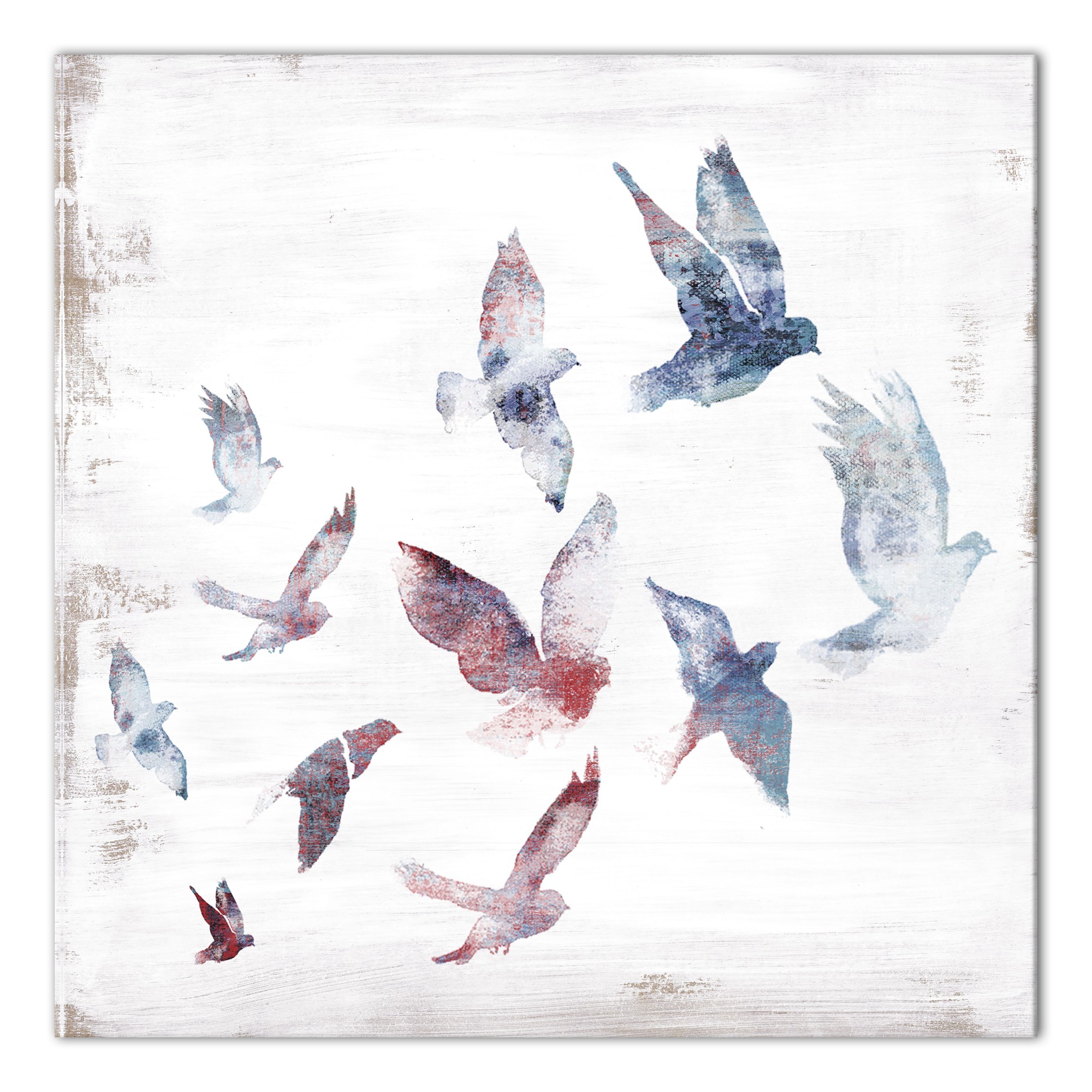 Patriotic Flying Birds 24x24 Canvas Wall Art