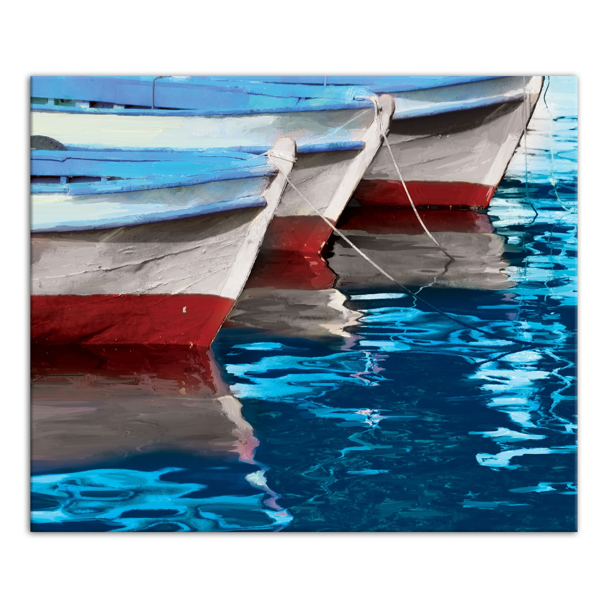 Colorful Boats 24x20 Canvas Wall Art