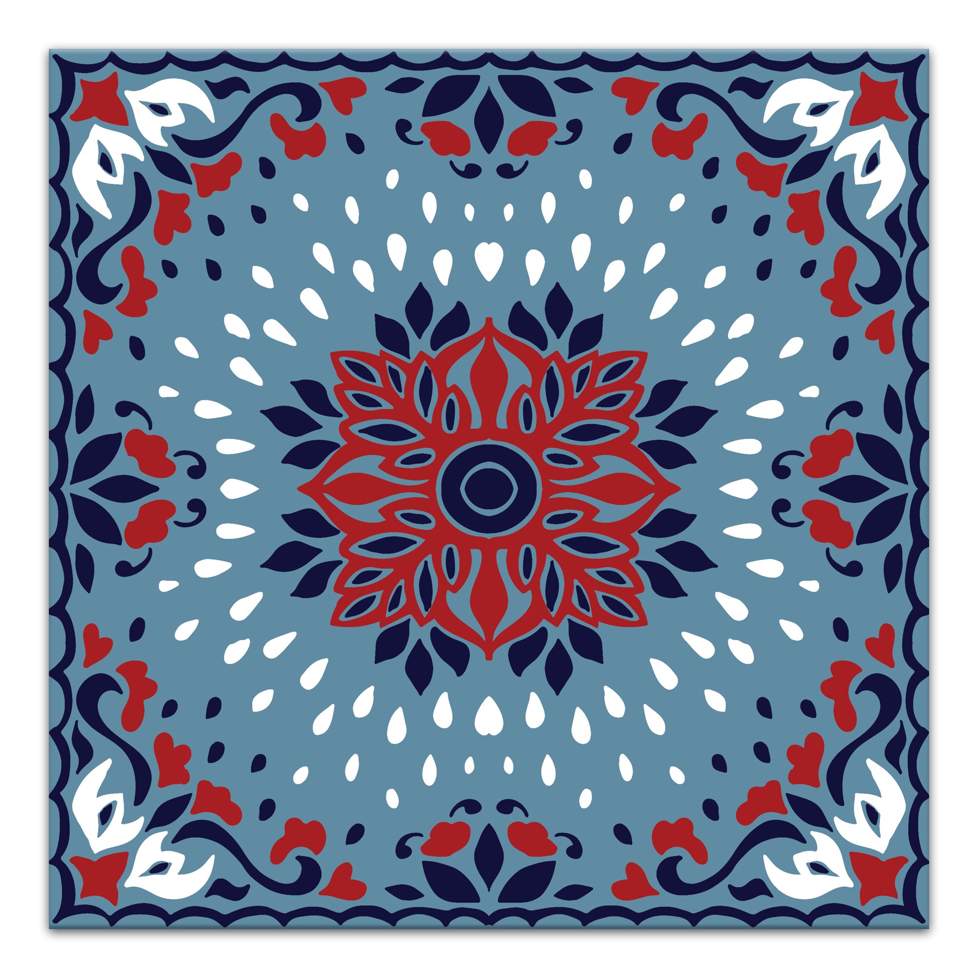 Patriotic Medallion Tile 20x20 Canvas Wall Art