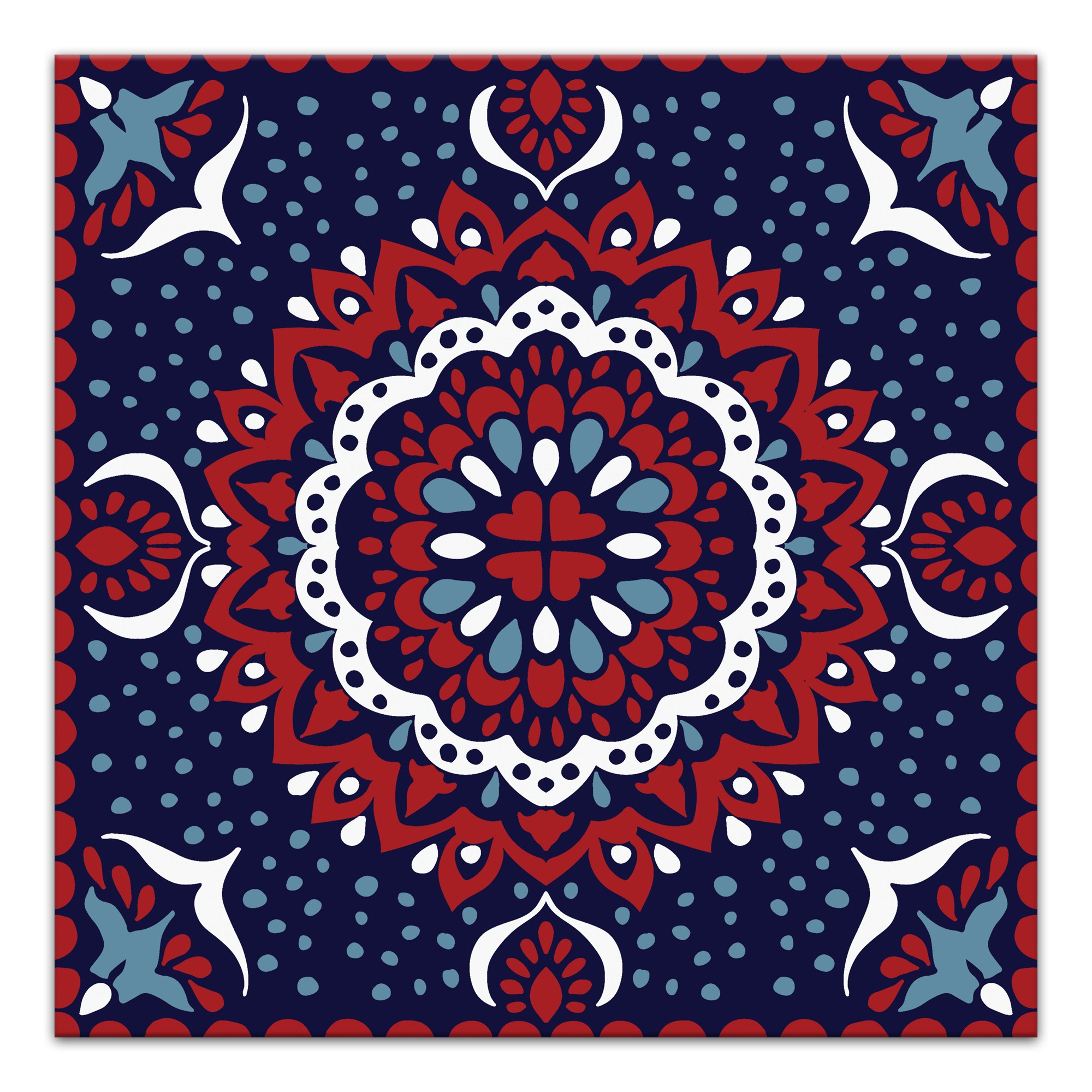 Medallion Dots 20x20 Canvas Wall Art