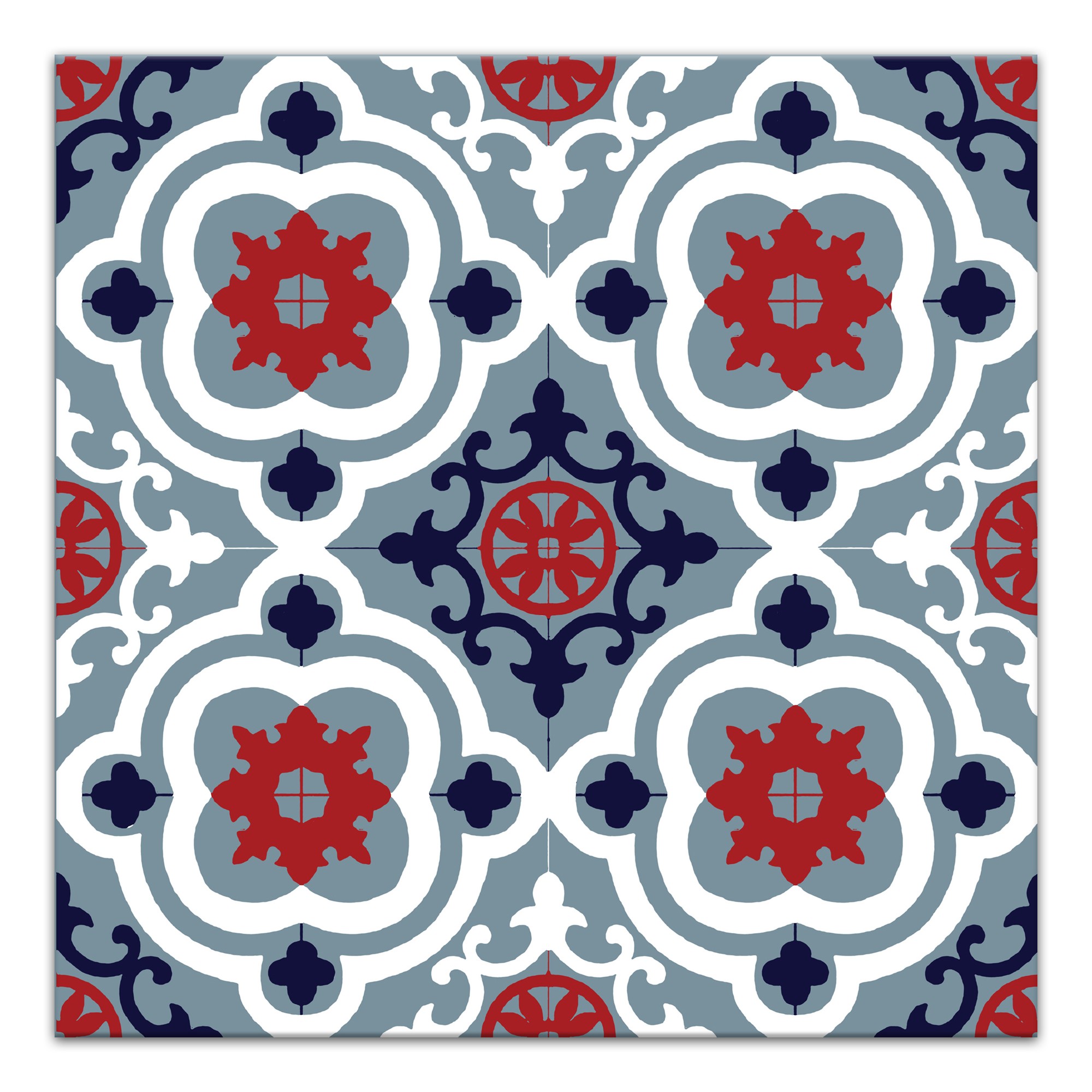 Folk Tile 20x20 Canvas Wall Art