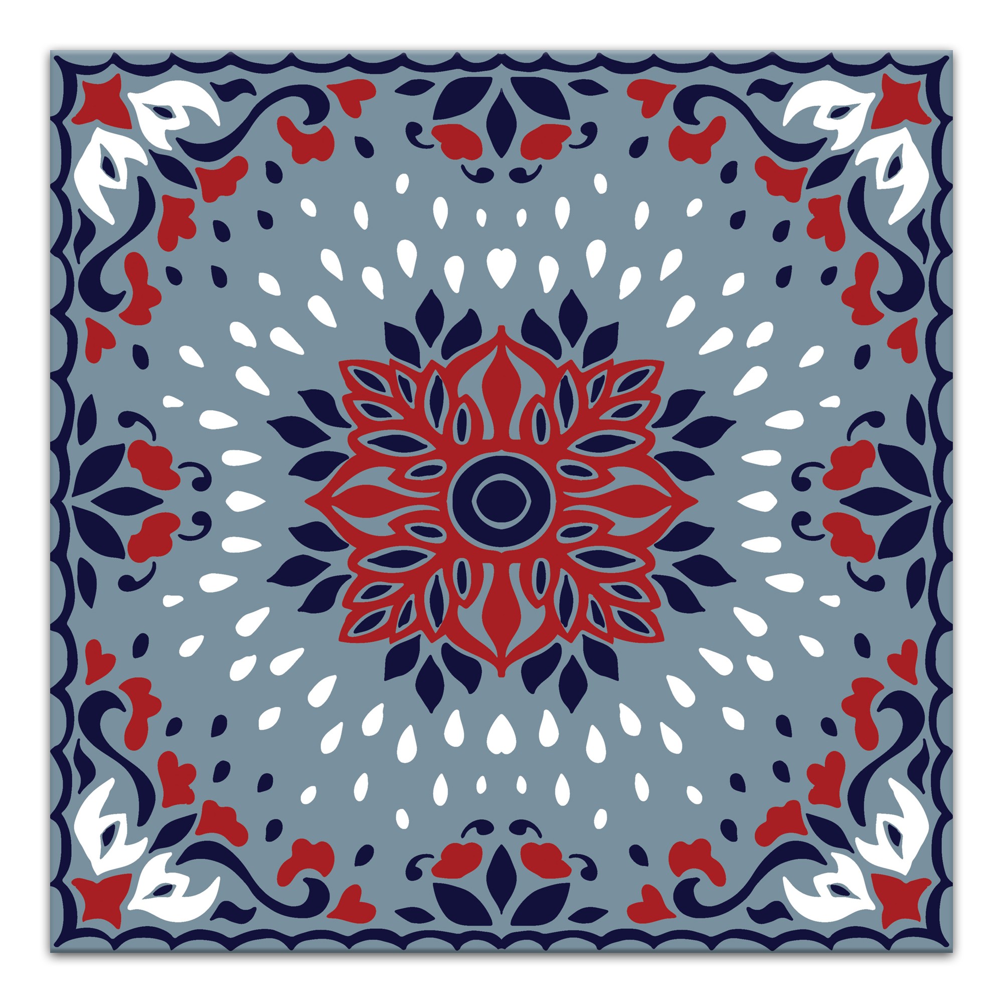 Patriotic Medallion Tile 20x20 Canvas Wall Art
