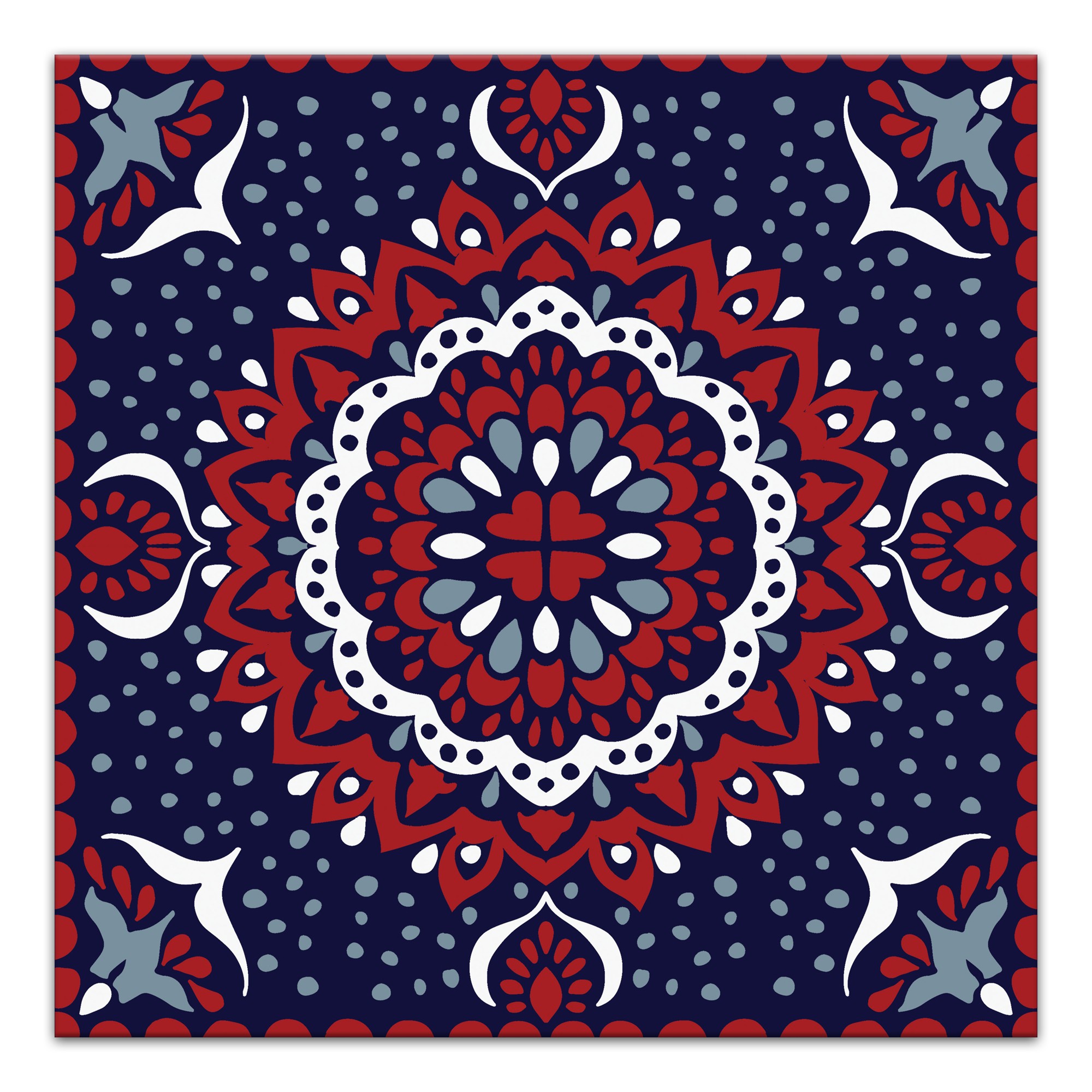 Medallion Dots 20x20 Canvas Wall Art