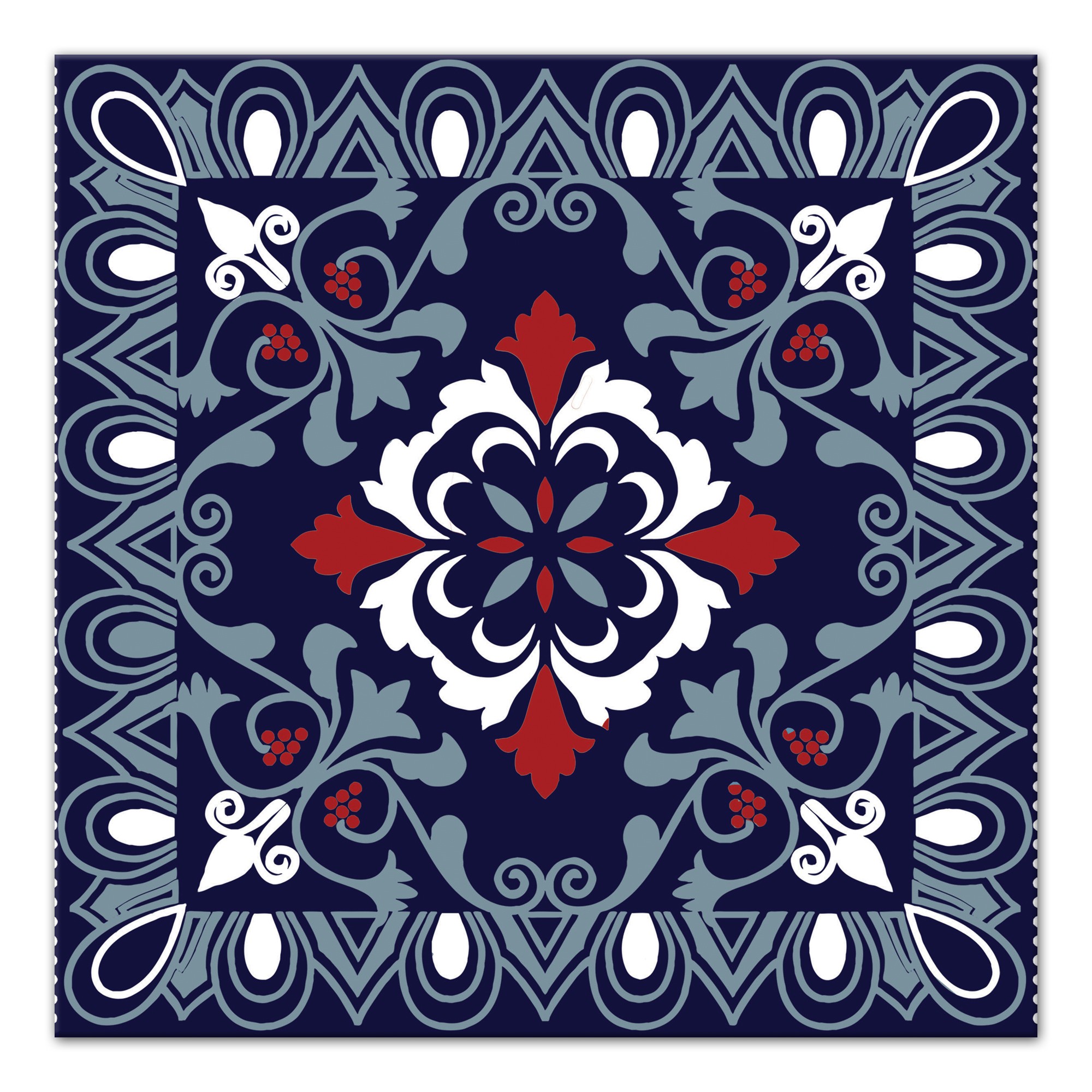 Blue Patriotic Tile 16x16 Canvas Wall Art