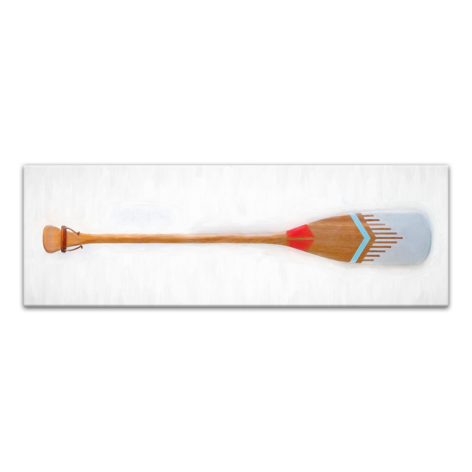 Smooth Red Blue Oar 36x12 Canvas Wall Art