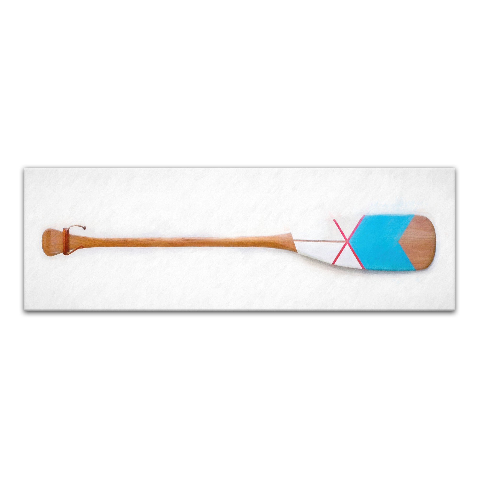 Smooth Bright Blue Oar 36x12 Canvas Wall Art