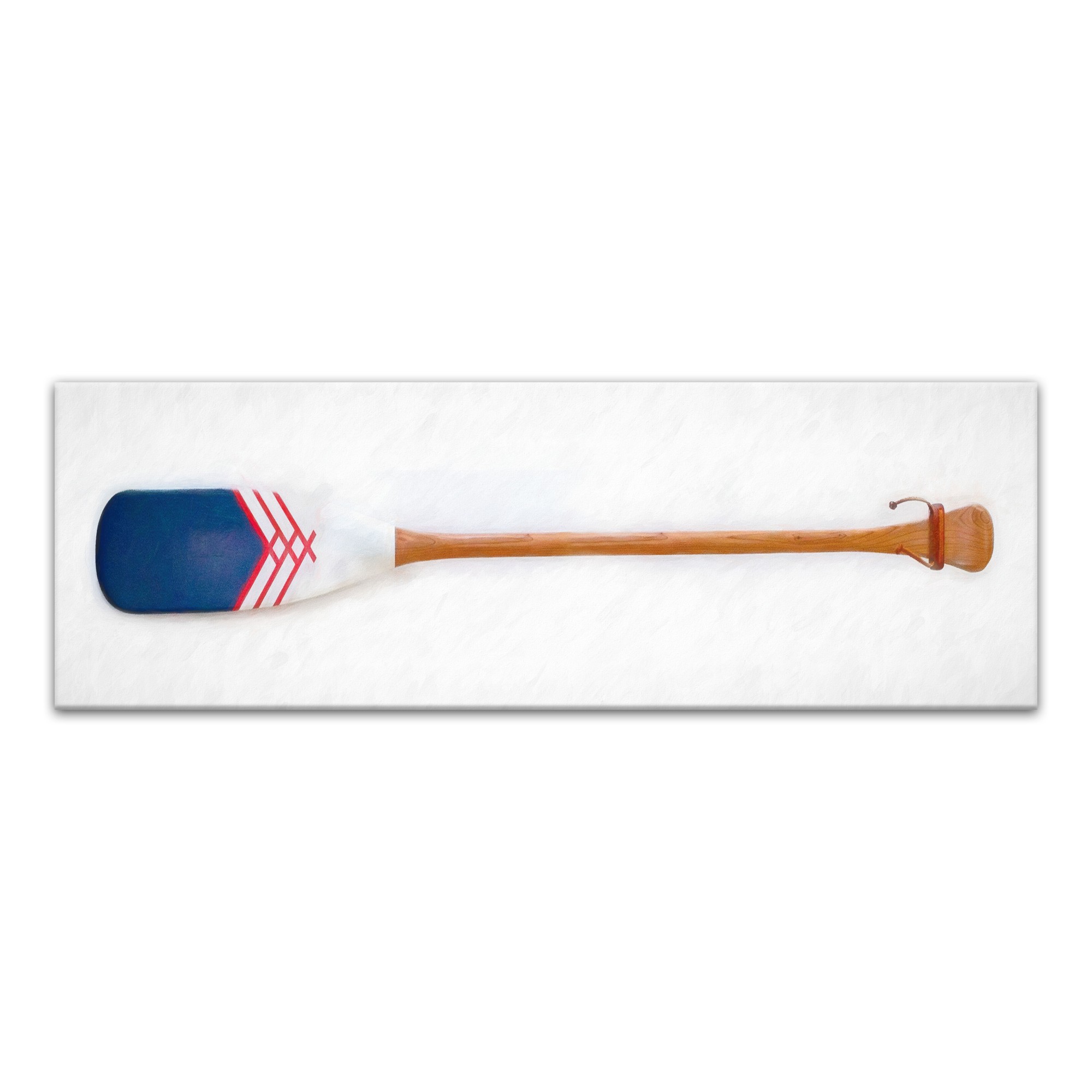 Smooth Navy Red Oar 36x12 Canvas Wall Art