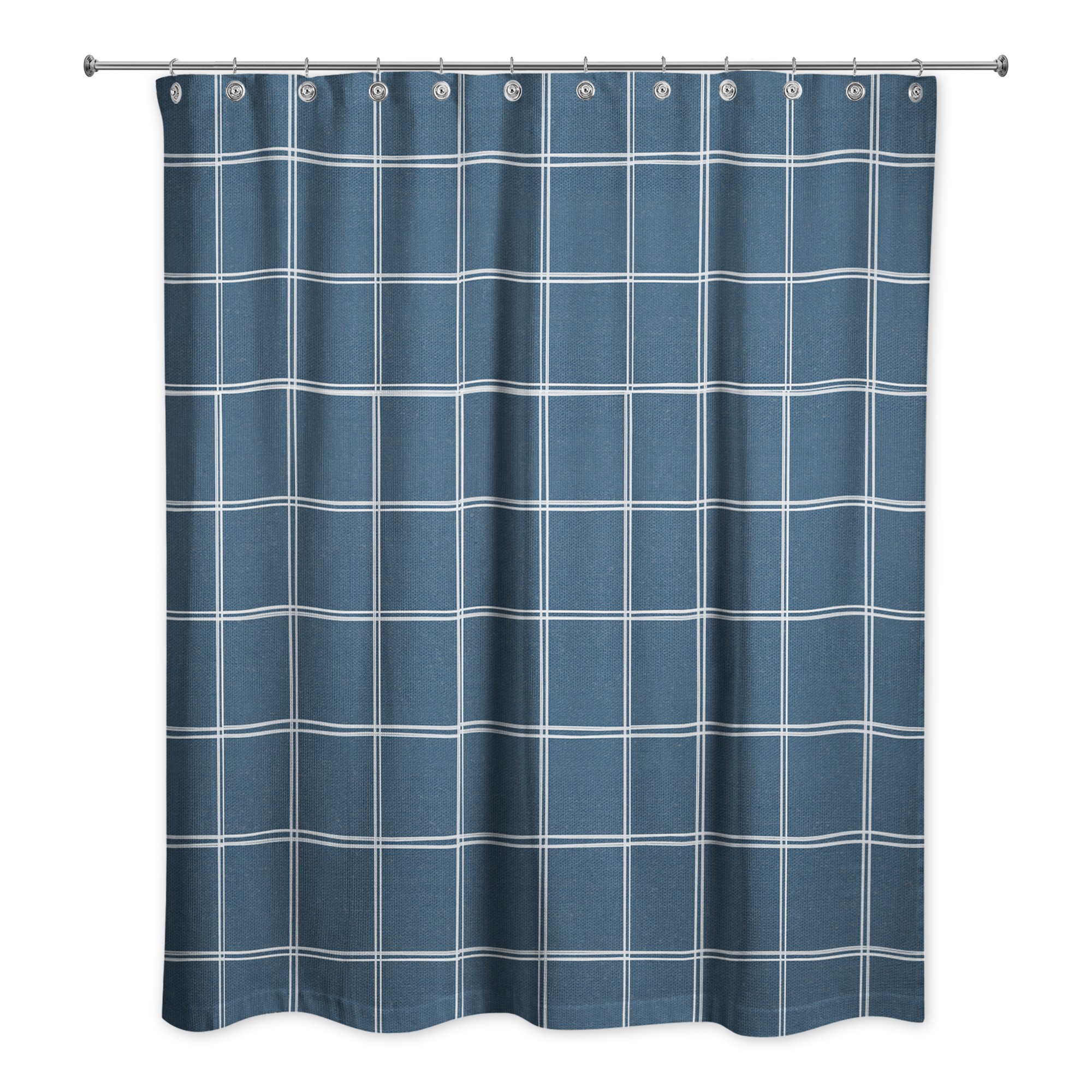Linen Plaid  Shower Curtain