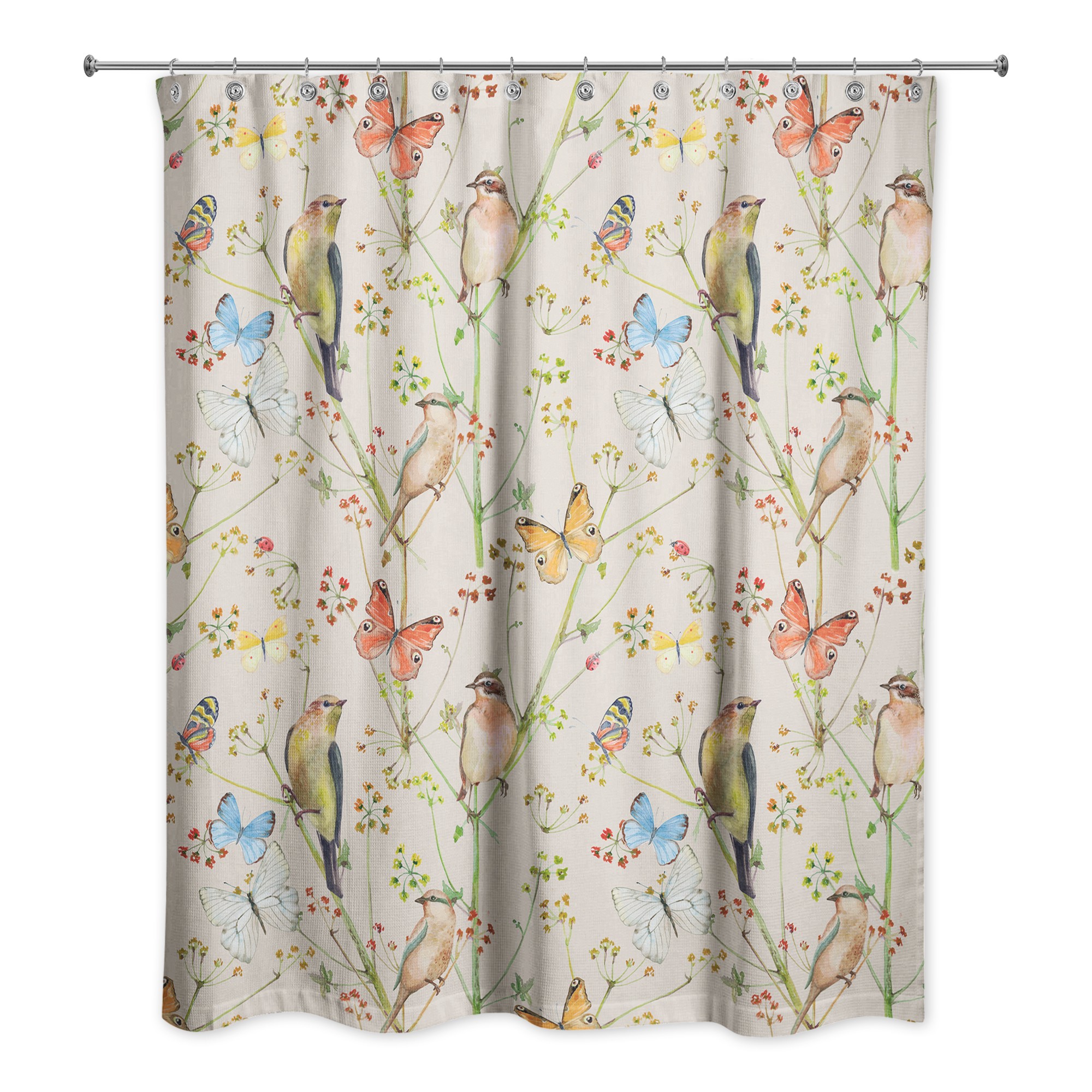 Birds And Butterflies  Shower Curtain