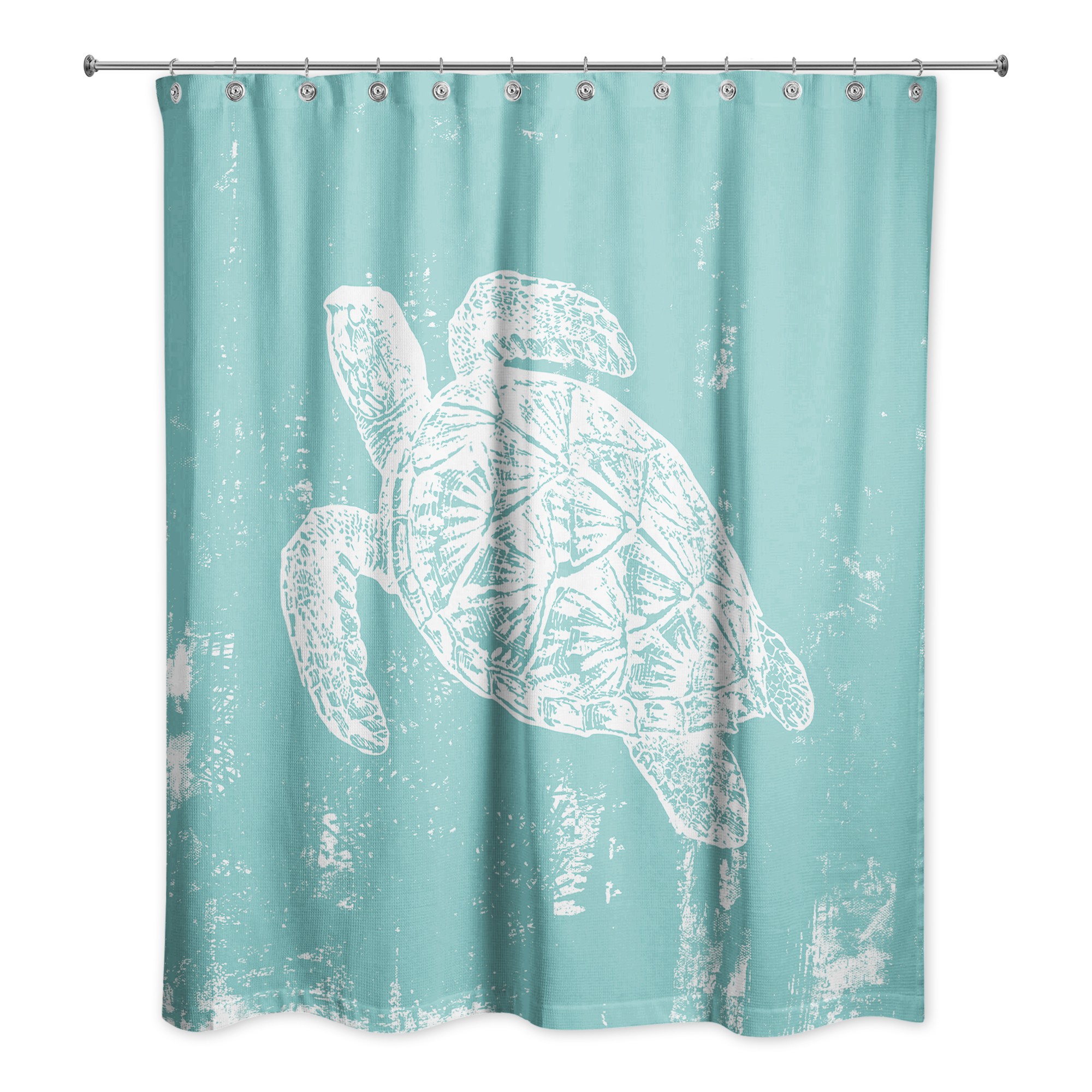 Sea Turtle Stamp  Shower Curtain