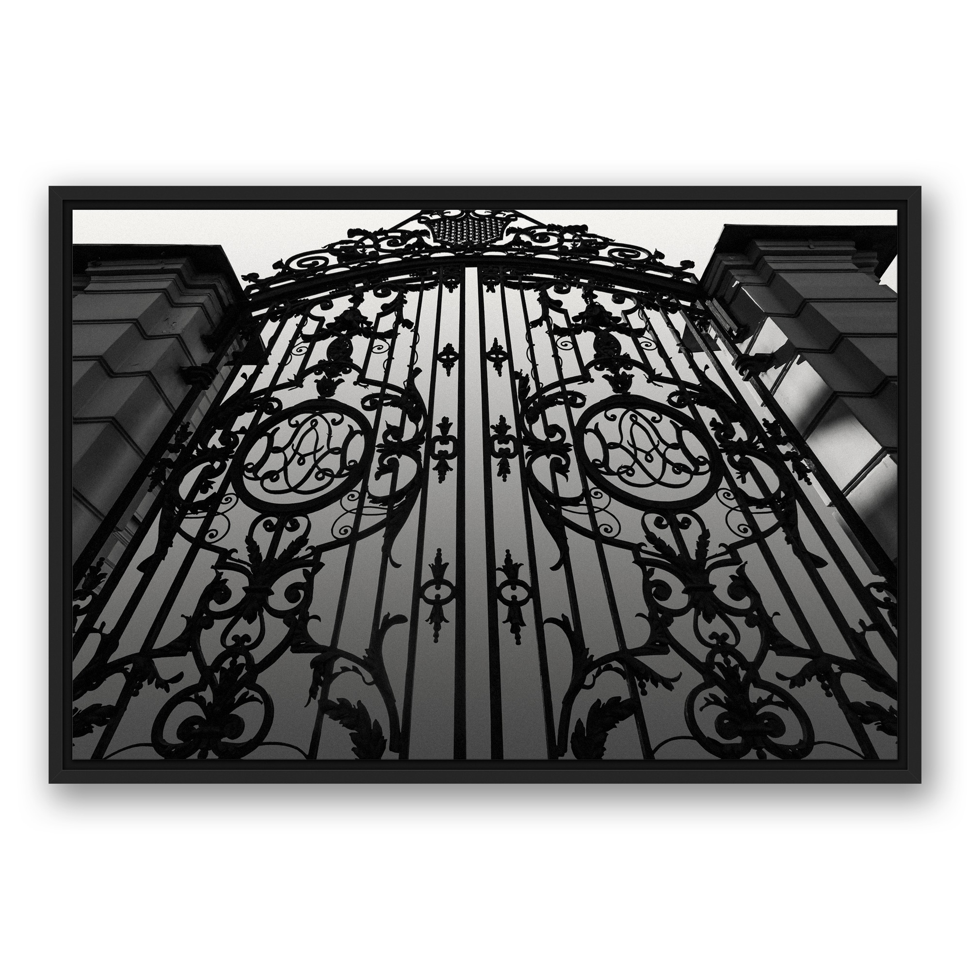 Haunted Iron Gate 20x30 Black Floating Framed Canvas
