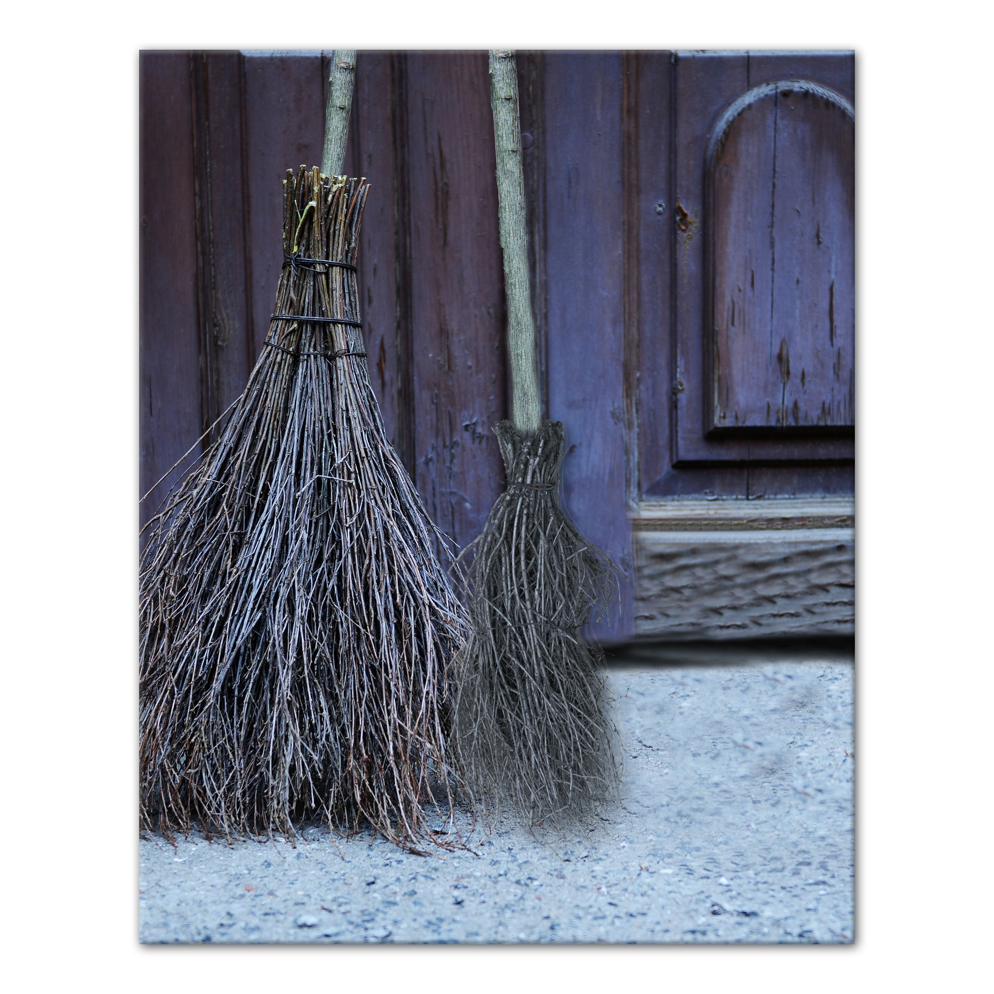 Broom Door Real Blue 24x30 Canvas Wall Art