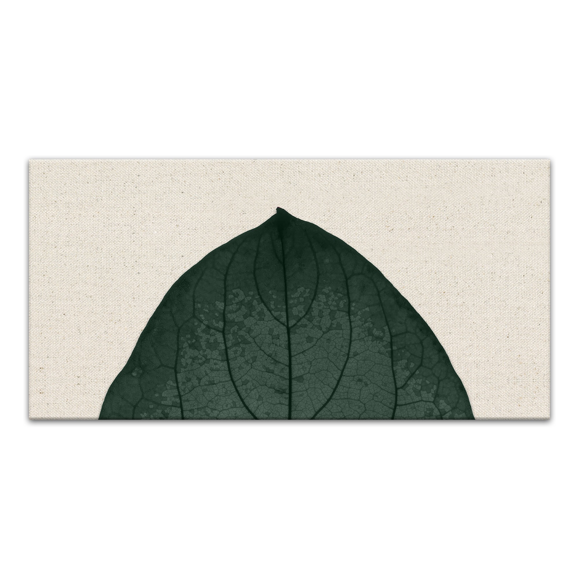 Split Fall Leaf On Linen Top 2 10x20 Canvas Wall Art