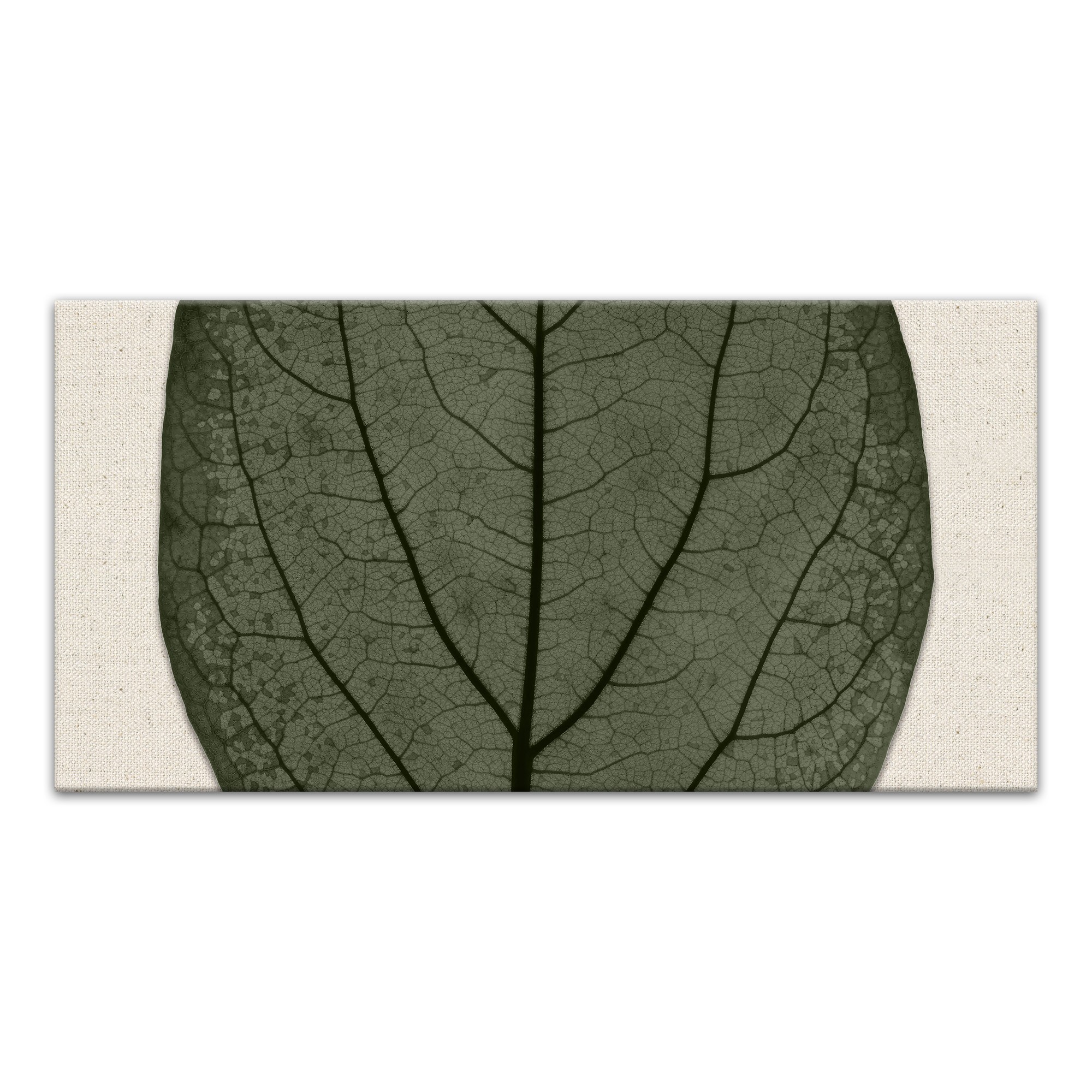 Split Fall Leaf On Linen Middle 2 10x20 Canvas Wall Art