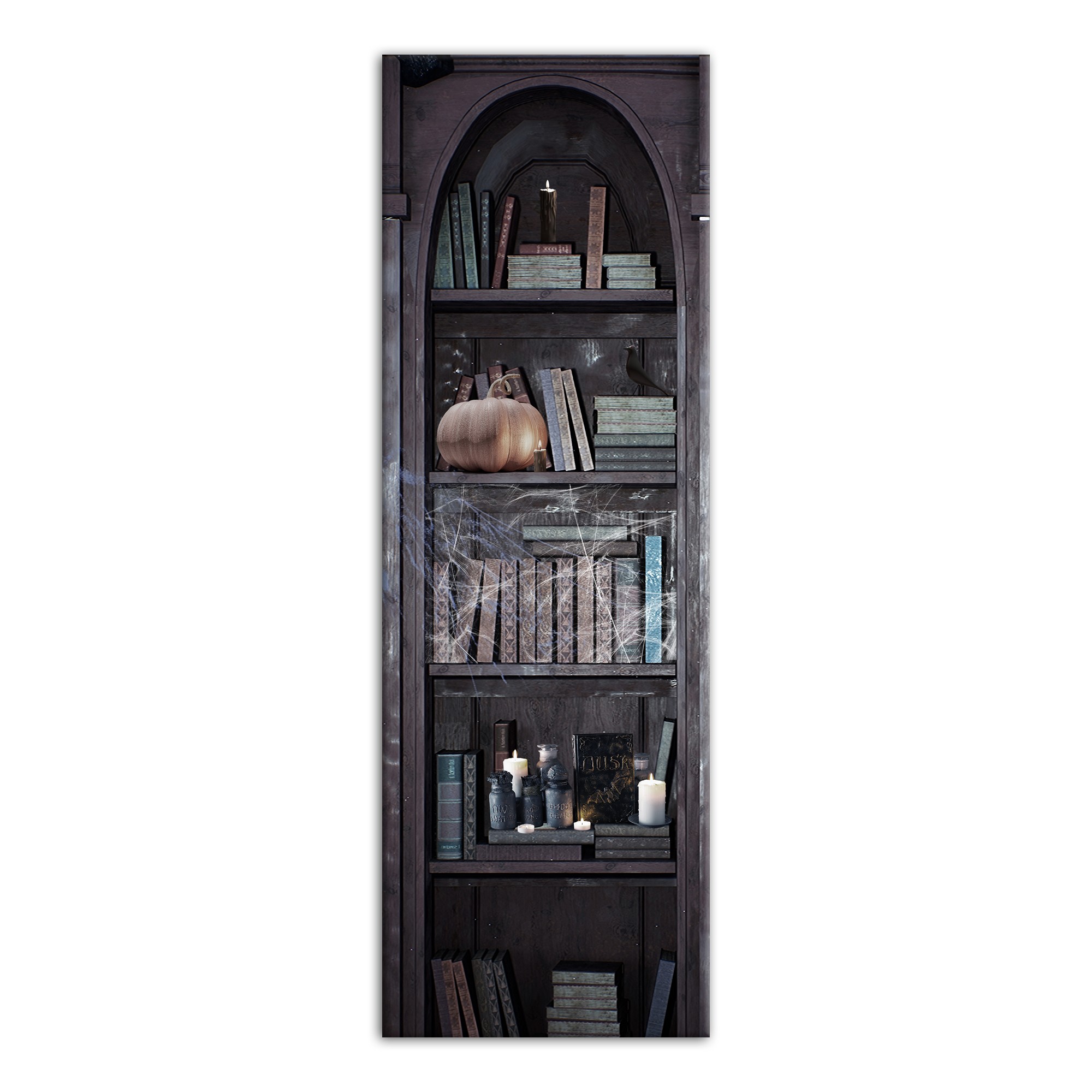 Haunted Library Compilation Left 12x36 Canvas Wall Art