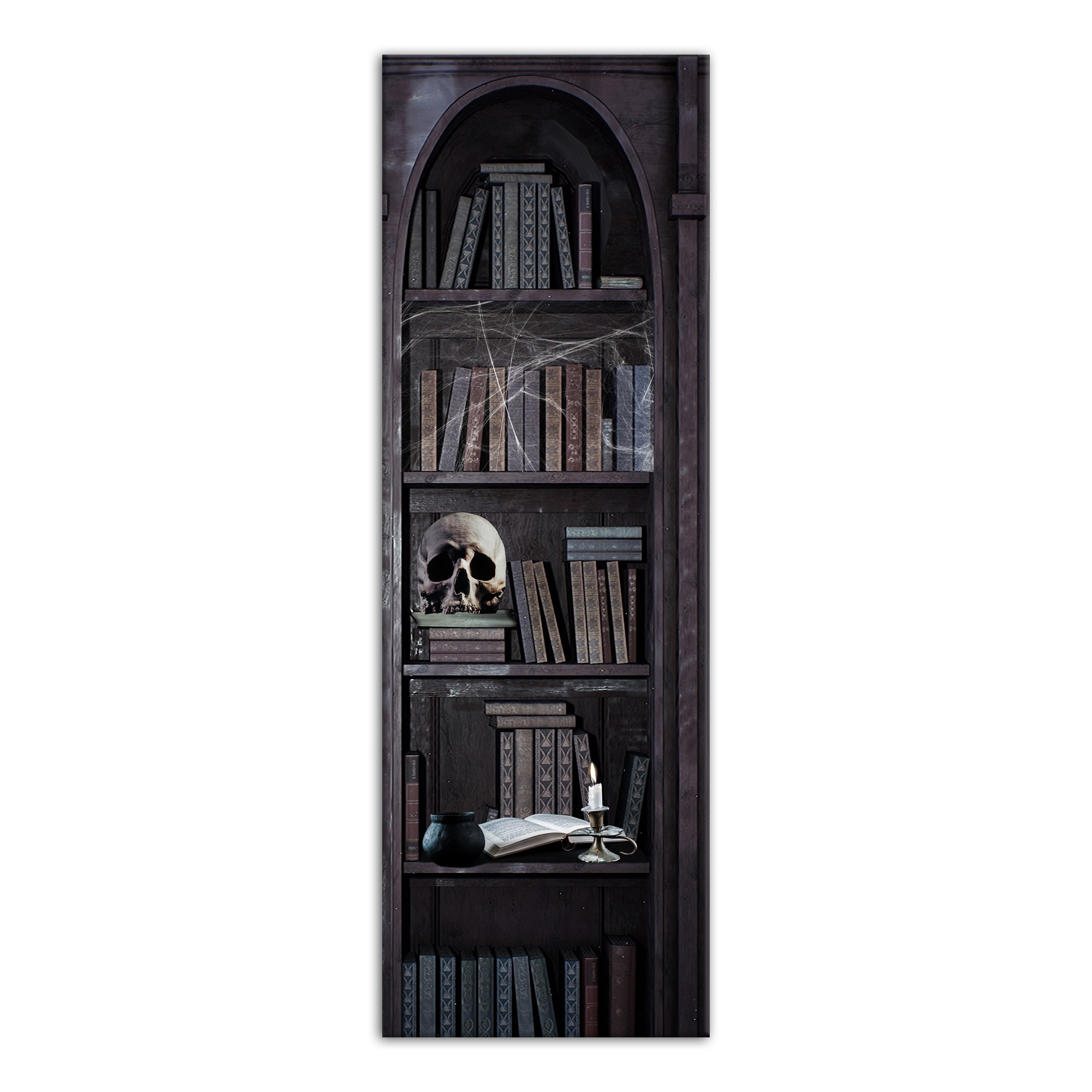 Haunted Library Compilation Right 12x36 Canvas Wall Art