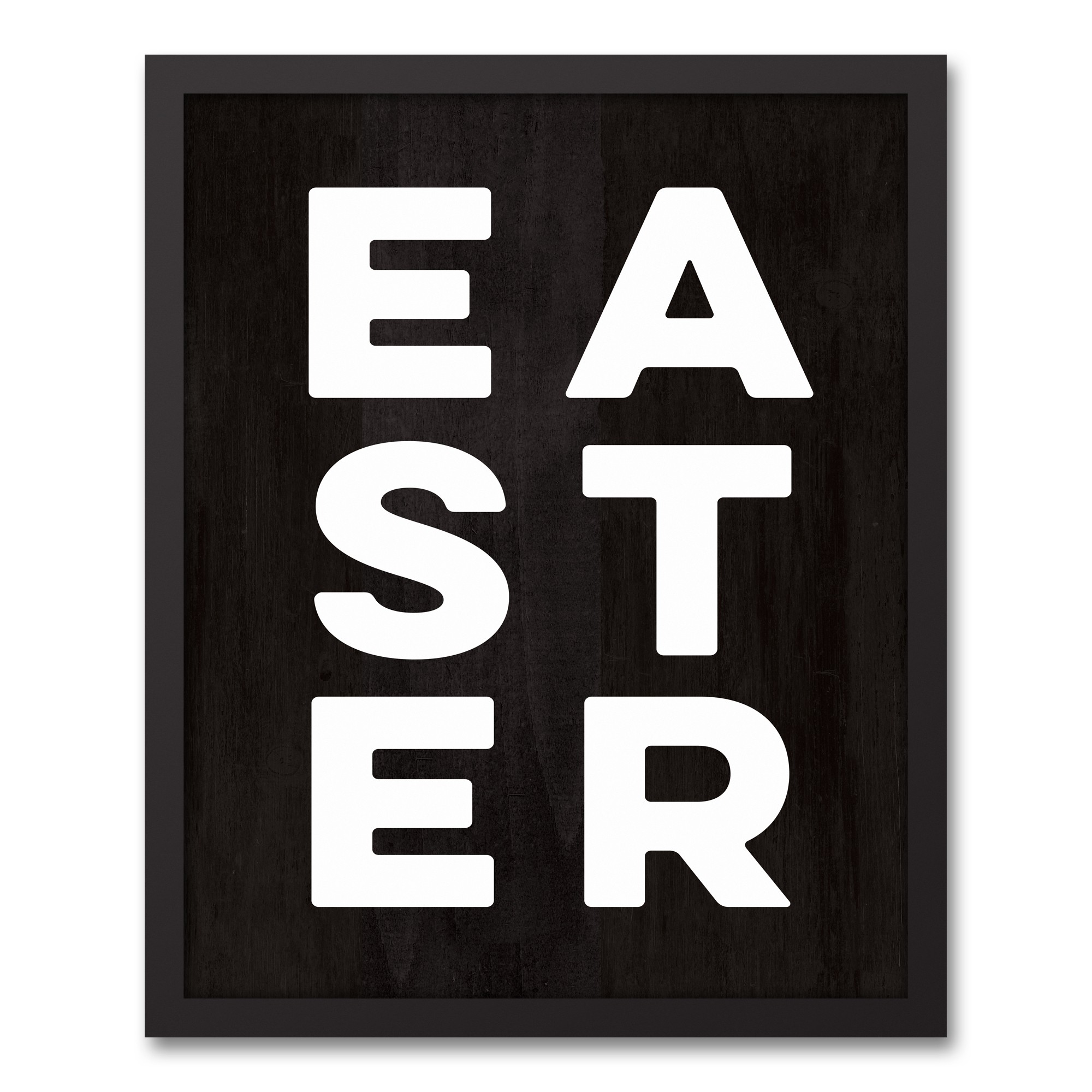 Easter Typography 16x20 Black Floating Framed Canvas