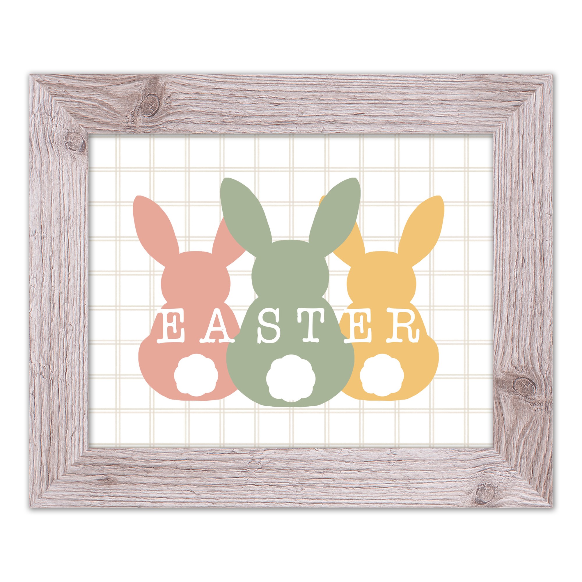 Easter Bunny Lineup On Grid 11x14 Western White Framed Print
