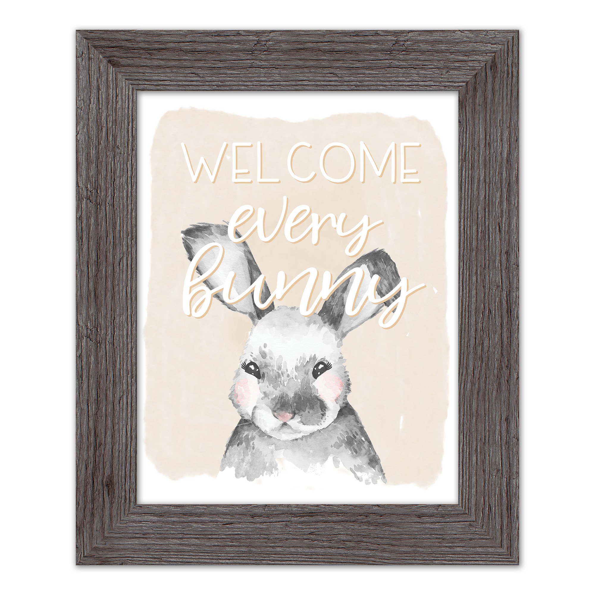 Welcome Every Bunny 11x14 Western Gray Framed Print