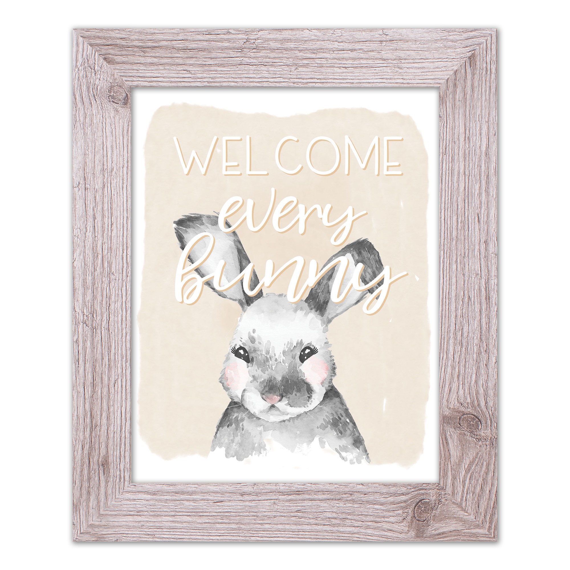 Welcome Every Bunny 2 11x14 Western White Framed Print