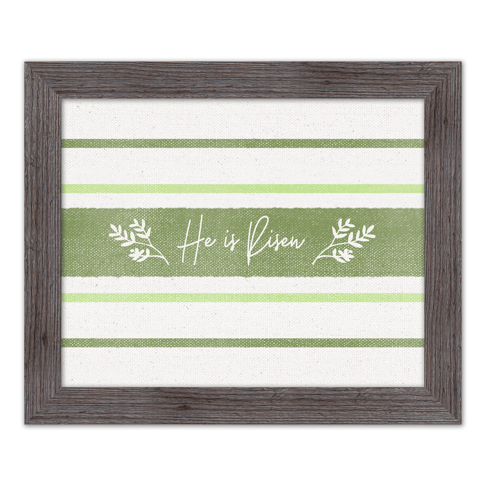 He Is Risen Green Stripes 1 16x20 Western Gray Framed Print