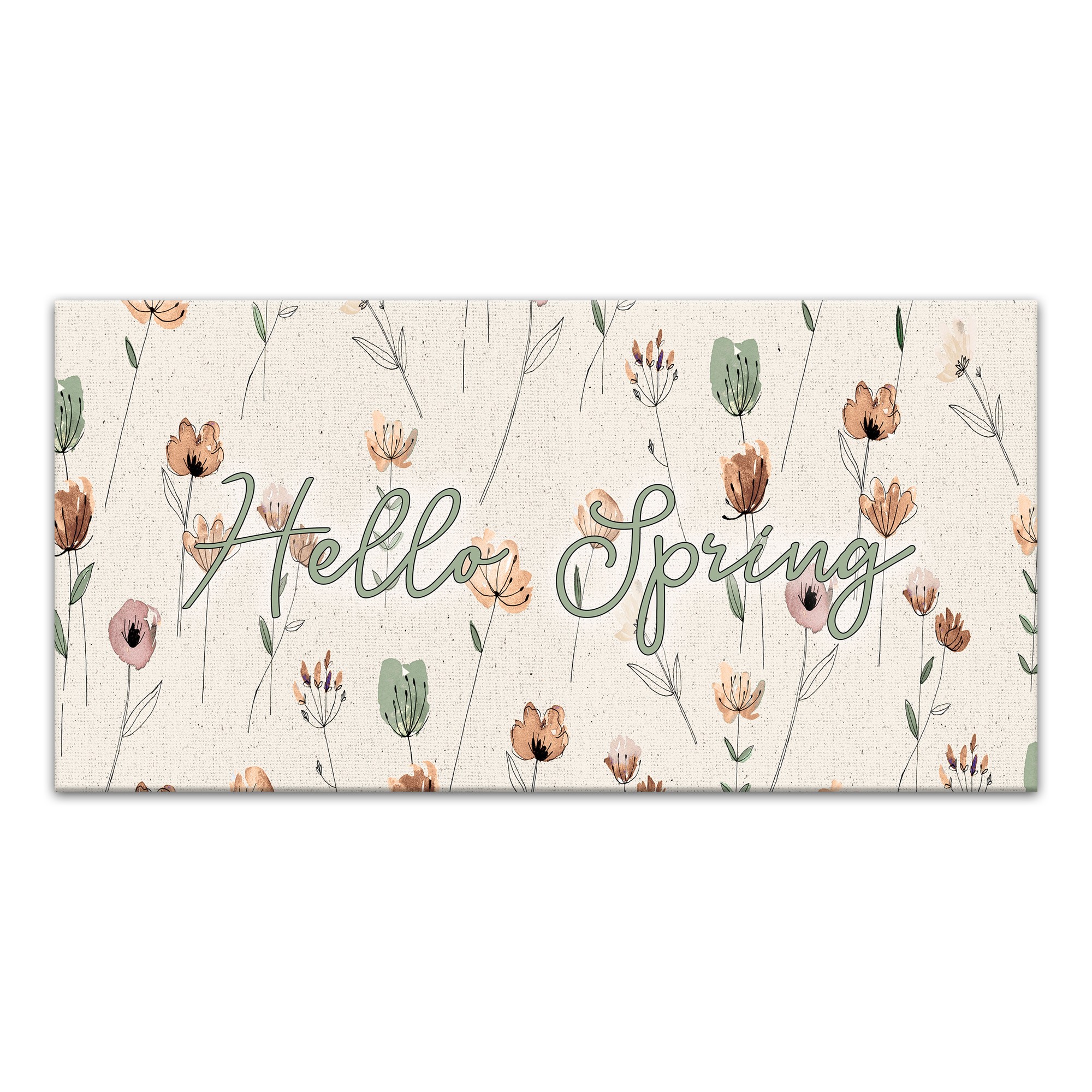 Earthy Botanical Doodles 10x20 Canvas Wall Art