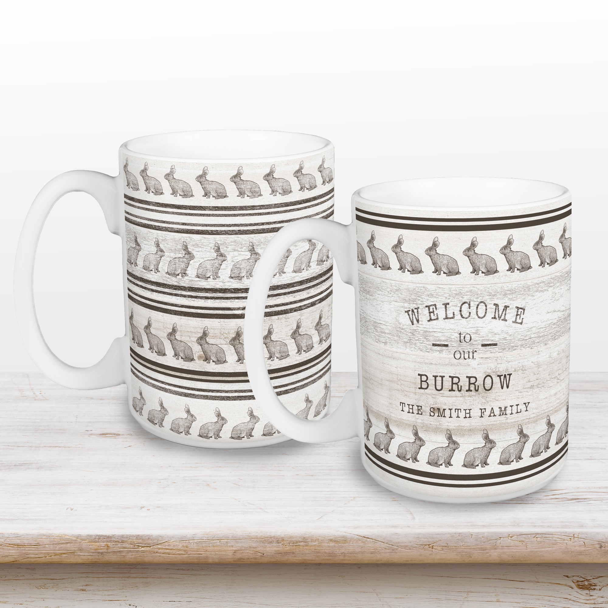 Welcome Burrow Bunny Mug Set  Drinkware Set