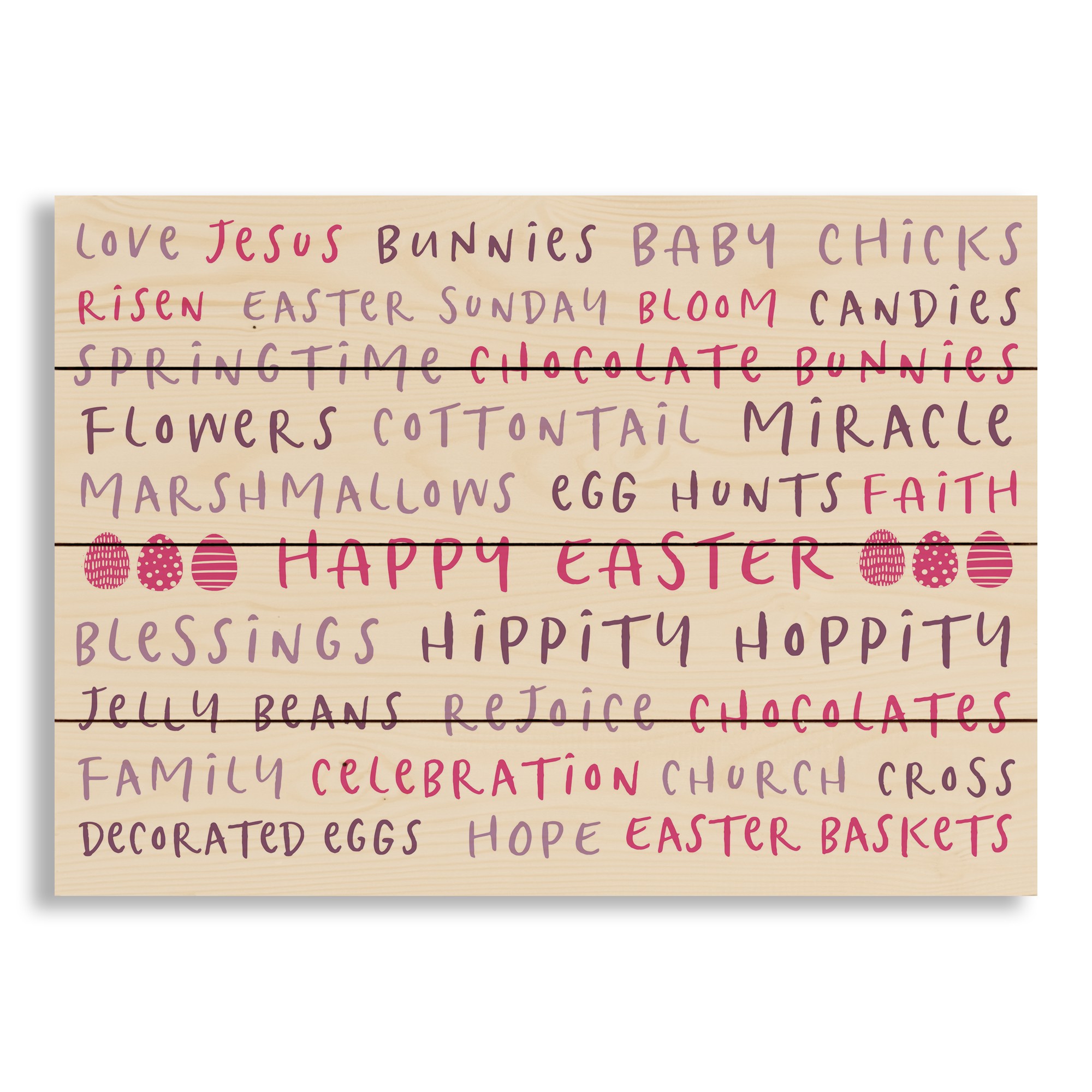 Easter Stuff Purples 20x14 Pallet Wood Art
