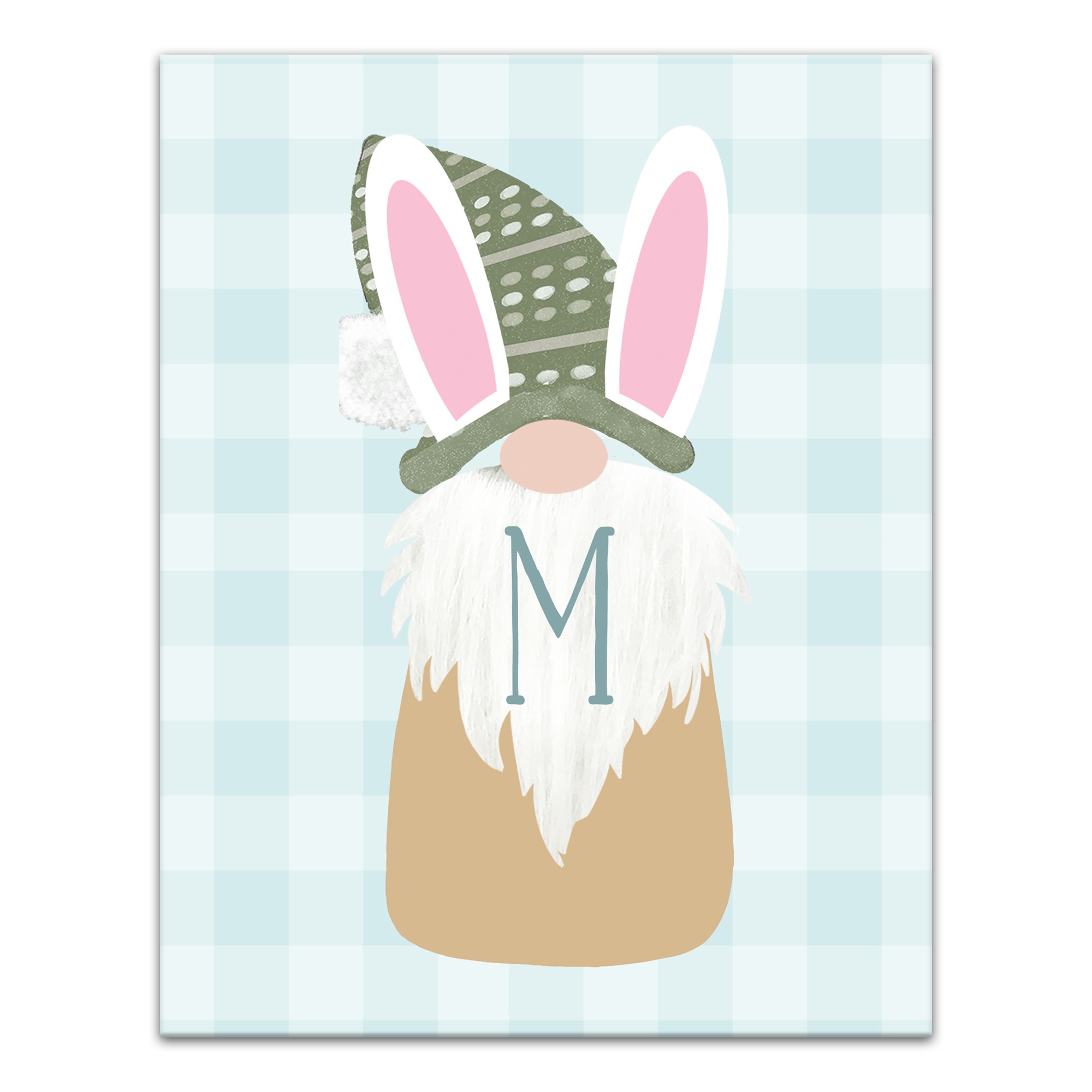 Cute Bunny Gnome Personalized 11x14 Canvas Wall Art