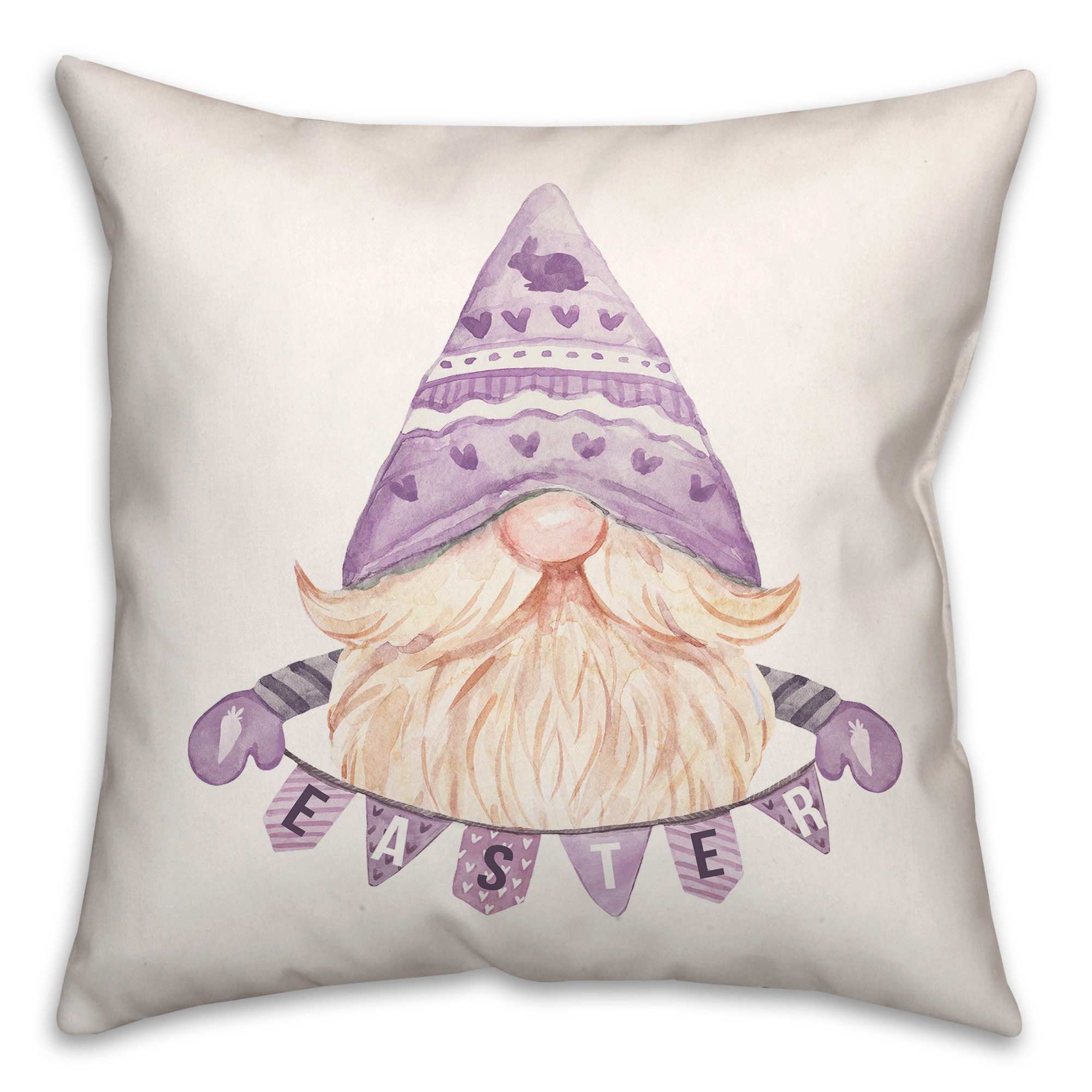 Easter Gnome Banner 2 18x18 Indoor / Outdoor Pillow