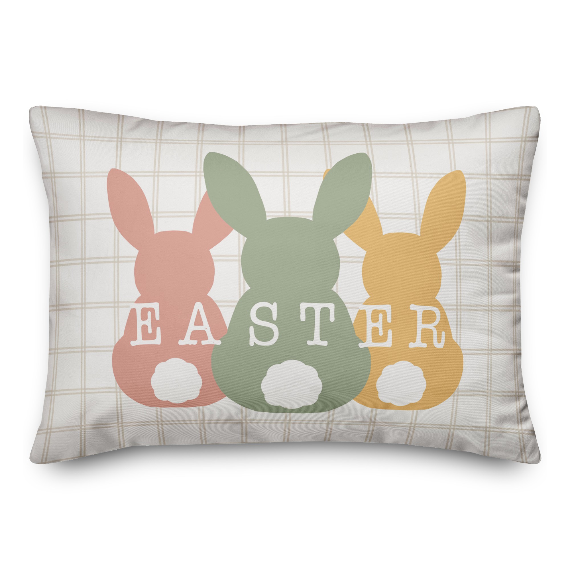 Easter Bunny Lineup 3 14x20 Indoor / Outdoor Pillow