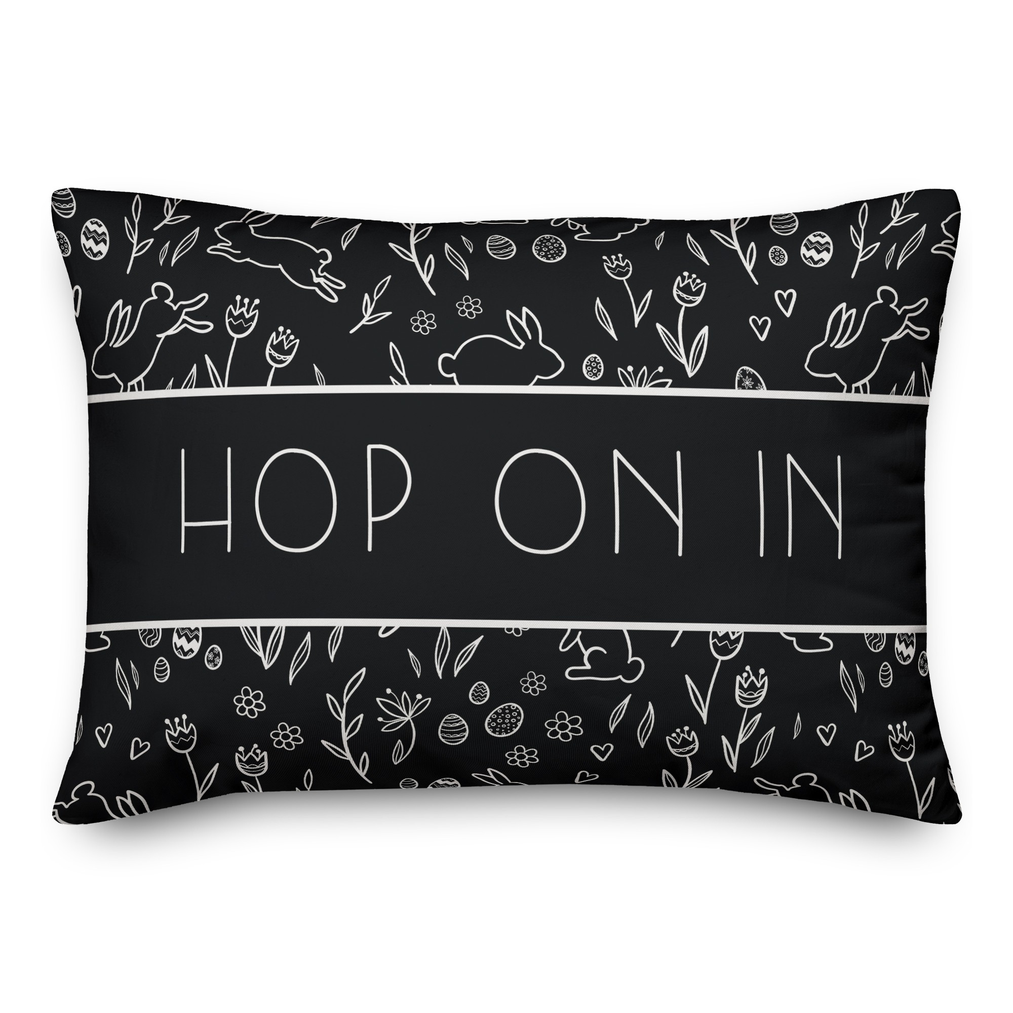 Chalk Easter Bunny 14x20 Indoor / Outdoor Pillow