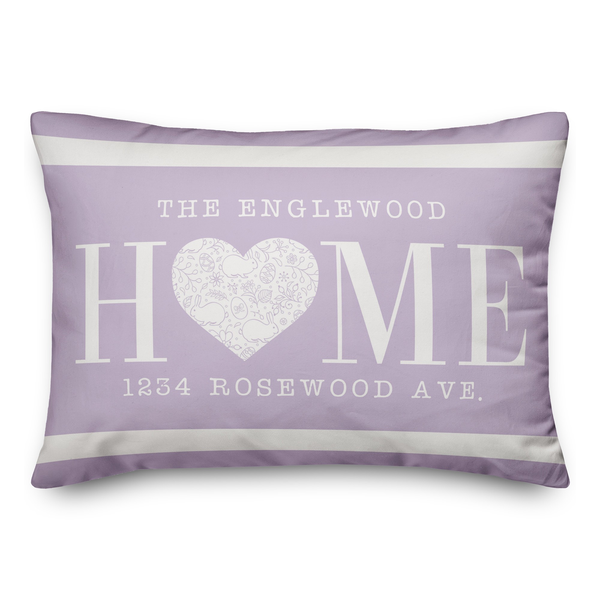 Home Heart Easter Personalized Personalized 14x20 Indoor / Outdoor Pillow