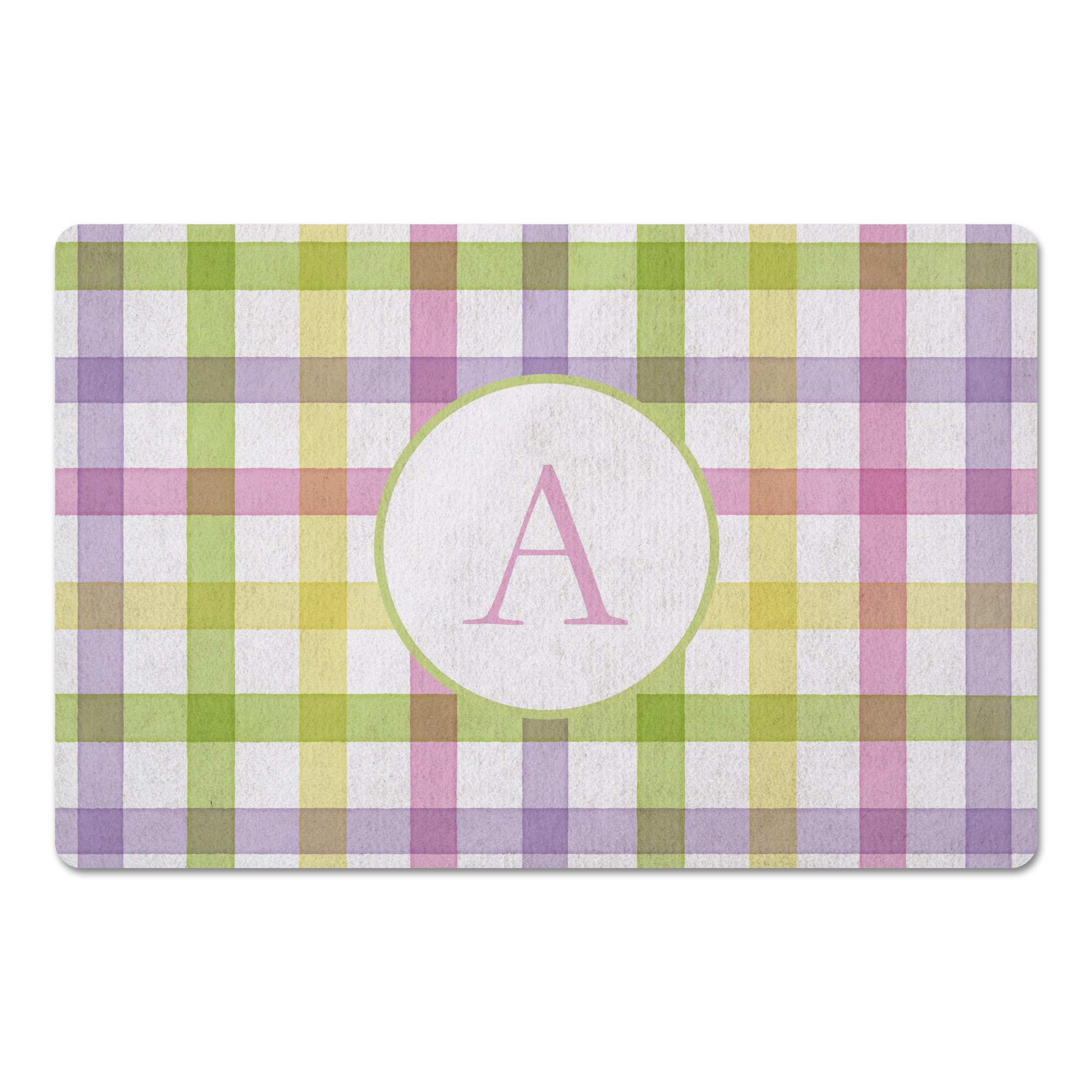 Pastel Plaid 3 Personalized 27x18 Floor Mat