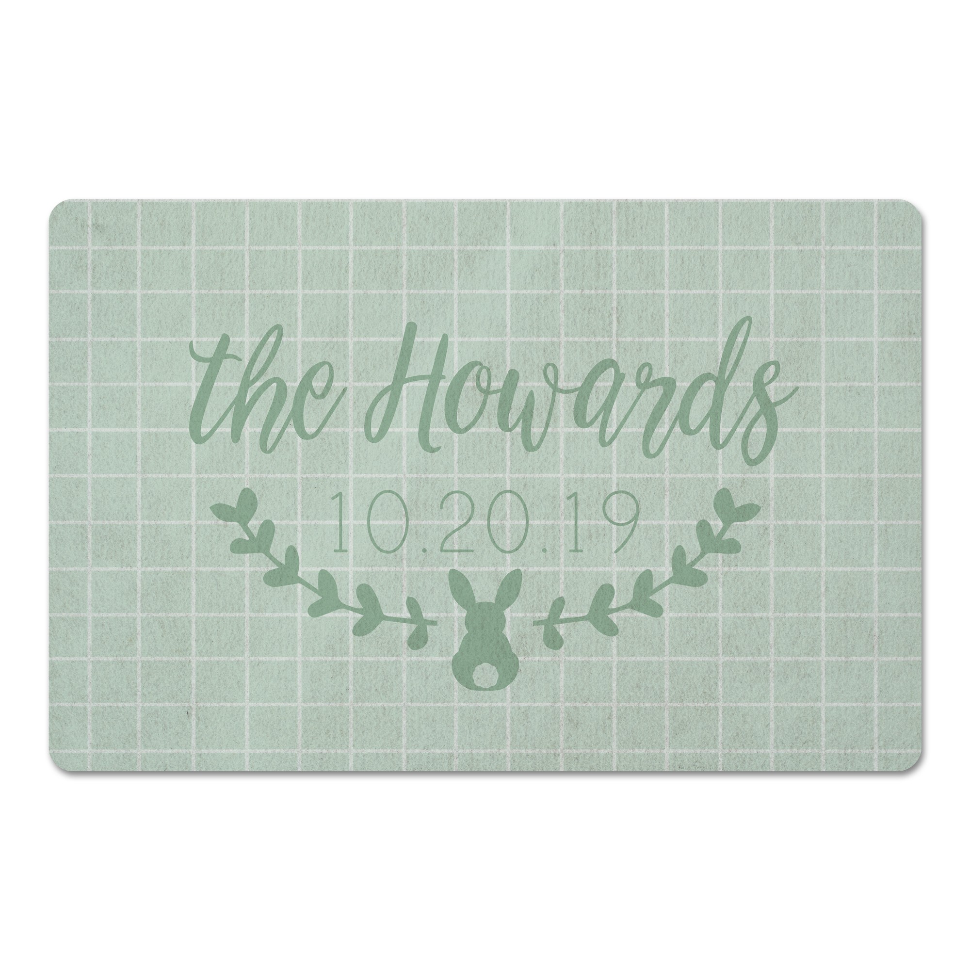 Fam Name Date Mat Personalized 27x18 Floor Mat