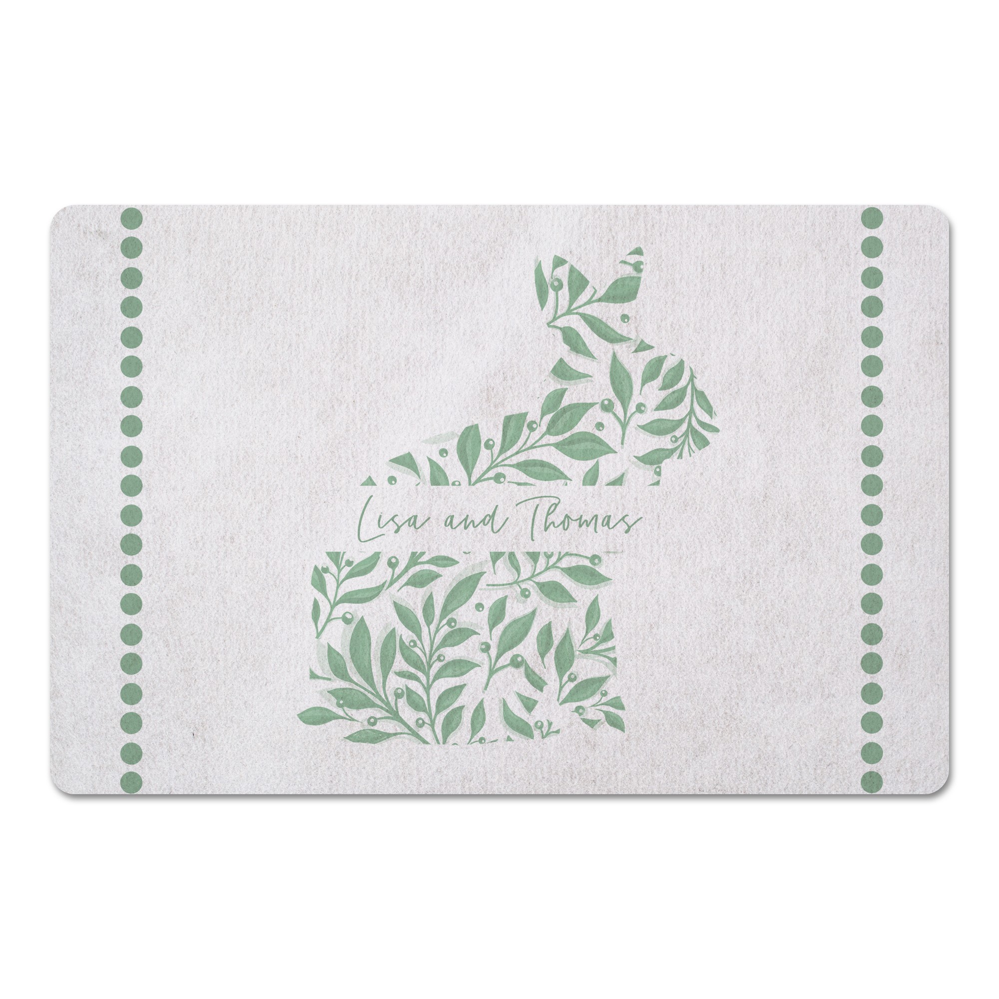 Floral Bunny Mat Personalized 27x18 Floor Mat