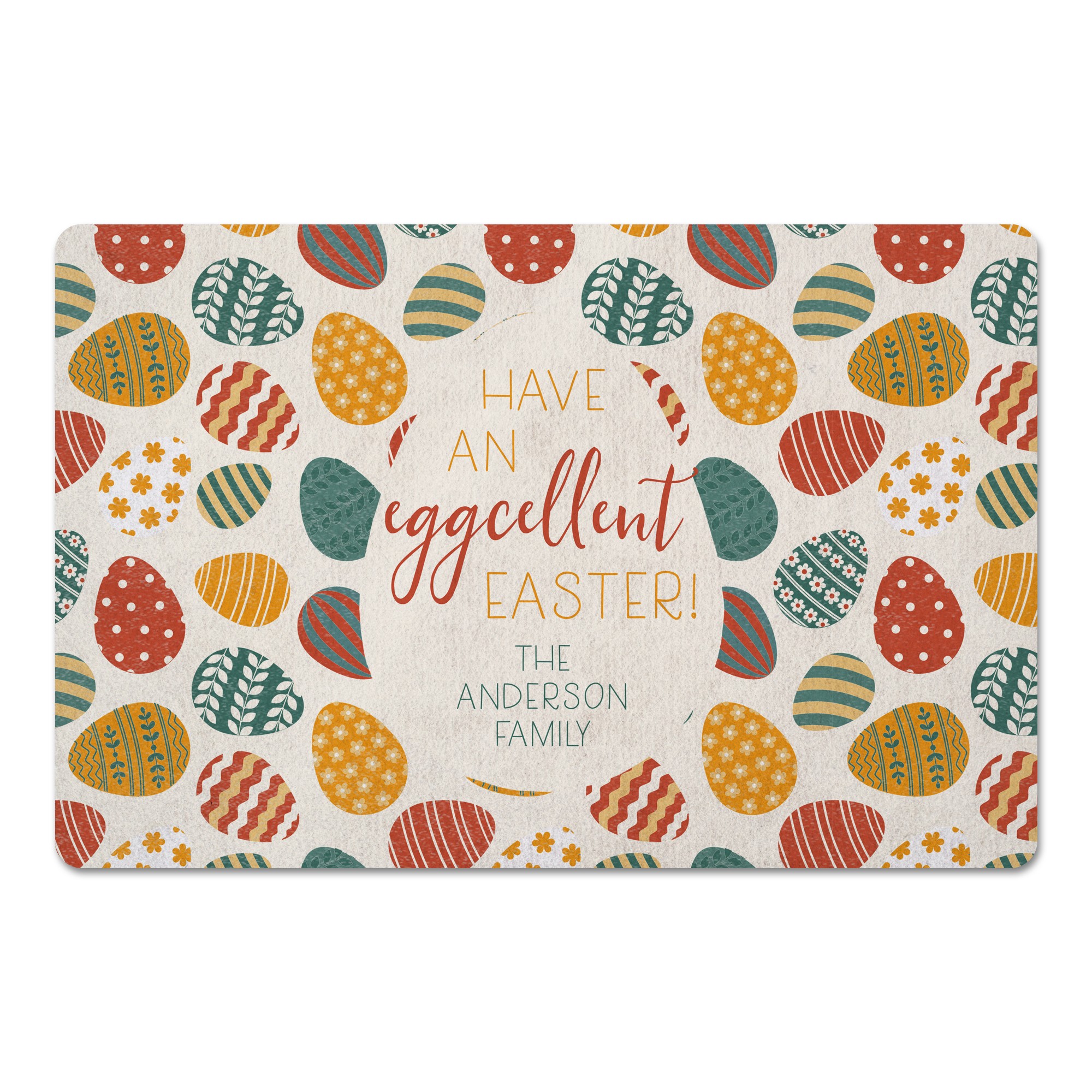 Eggcellent Easter Mat Personalized 27x18 Floor Mat