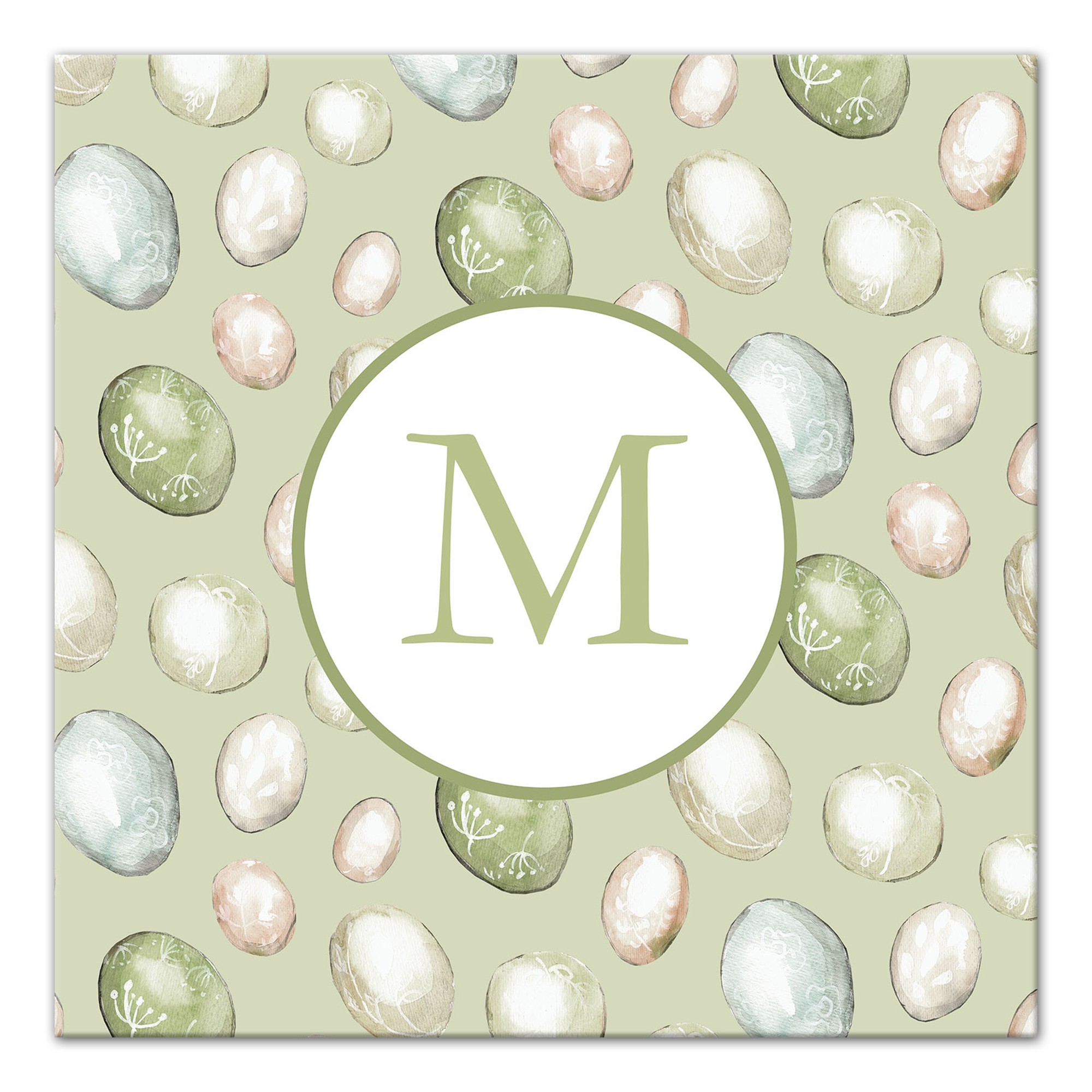 Sage Easter Eggs Personalized 12x12 Canvas Wall Art