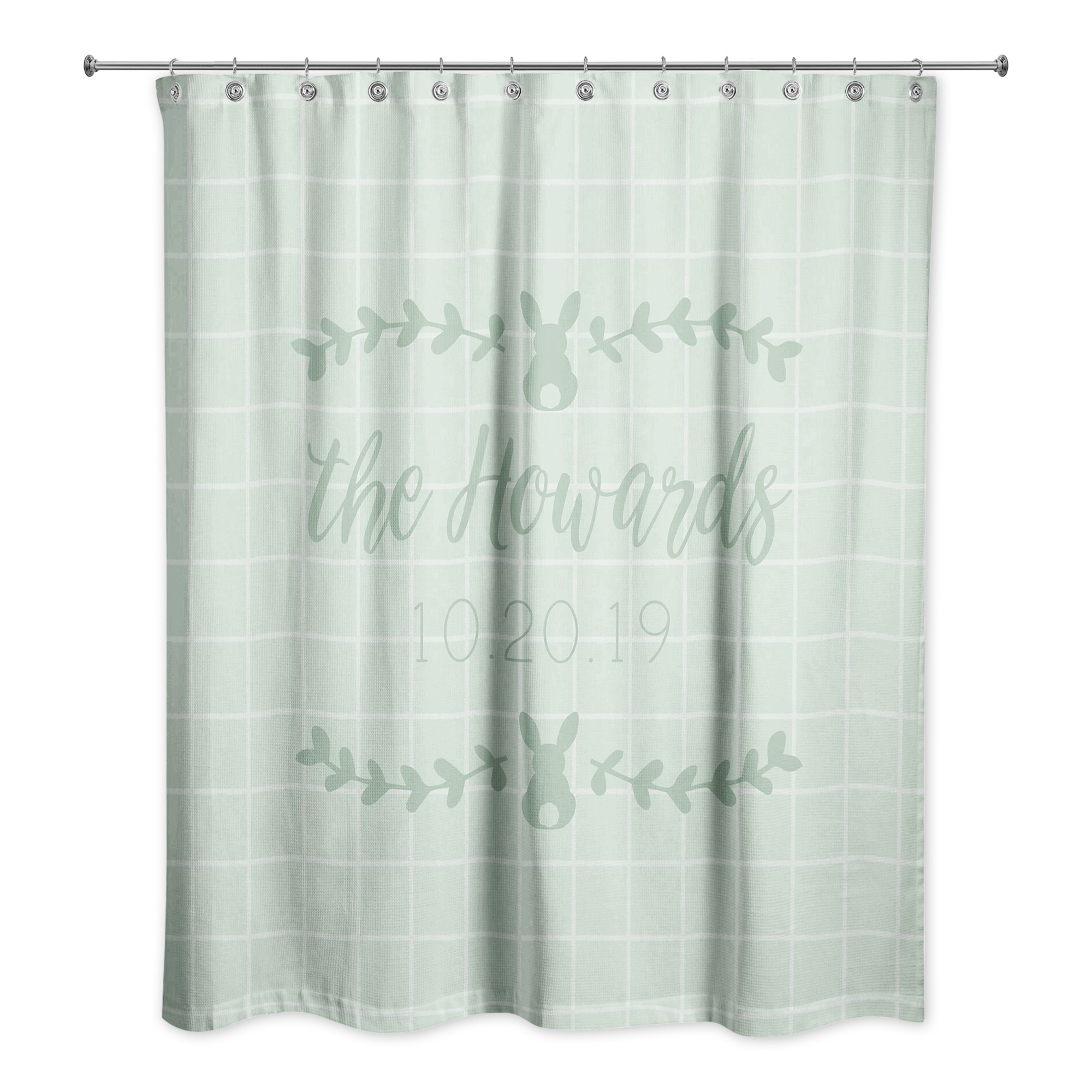 Fam Name Date Shower Curtain Personalized 71x74 Shower Curtain