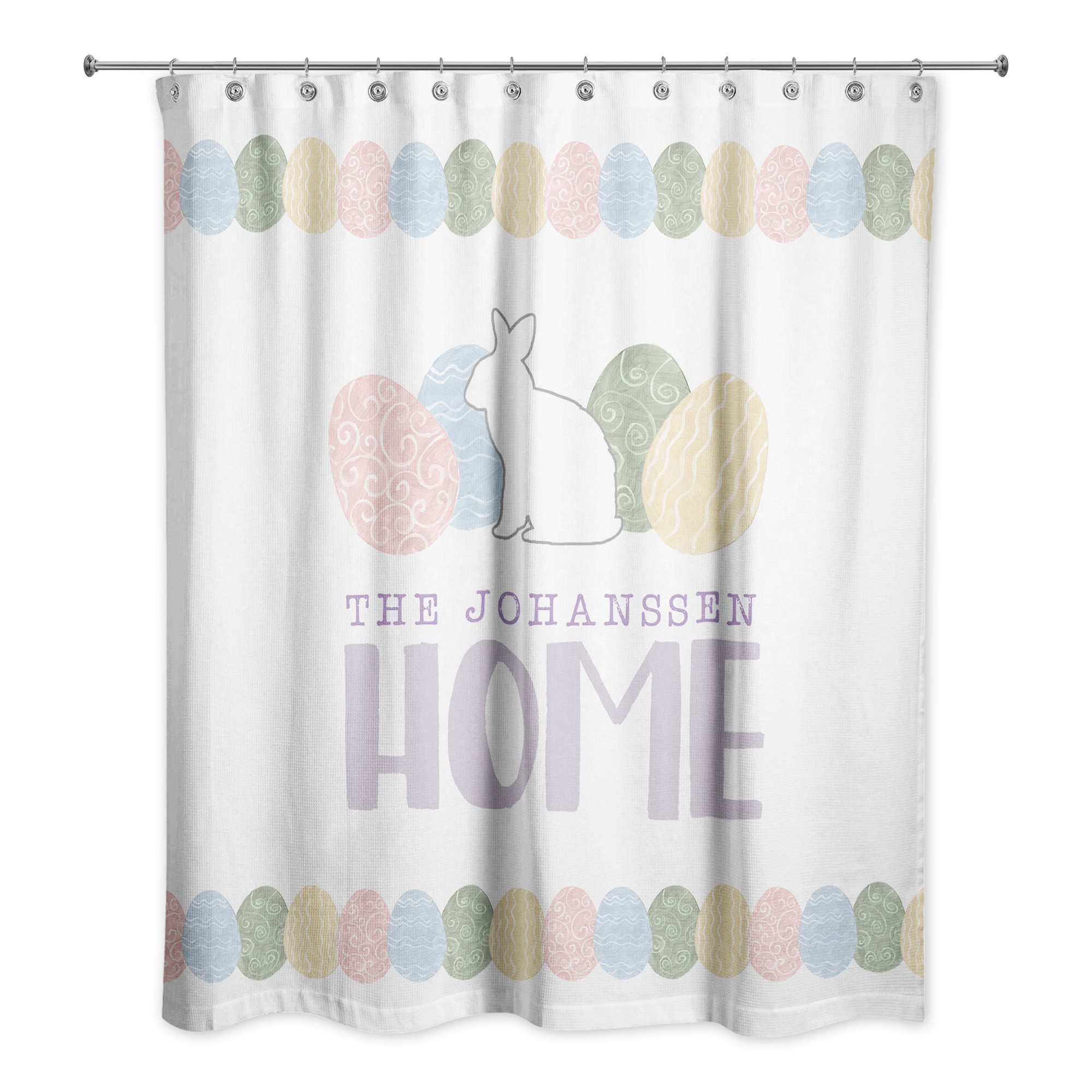 Home Easter Eggs Shower Curtain Personalized 71x74 Shower Curtain