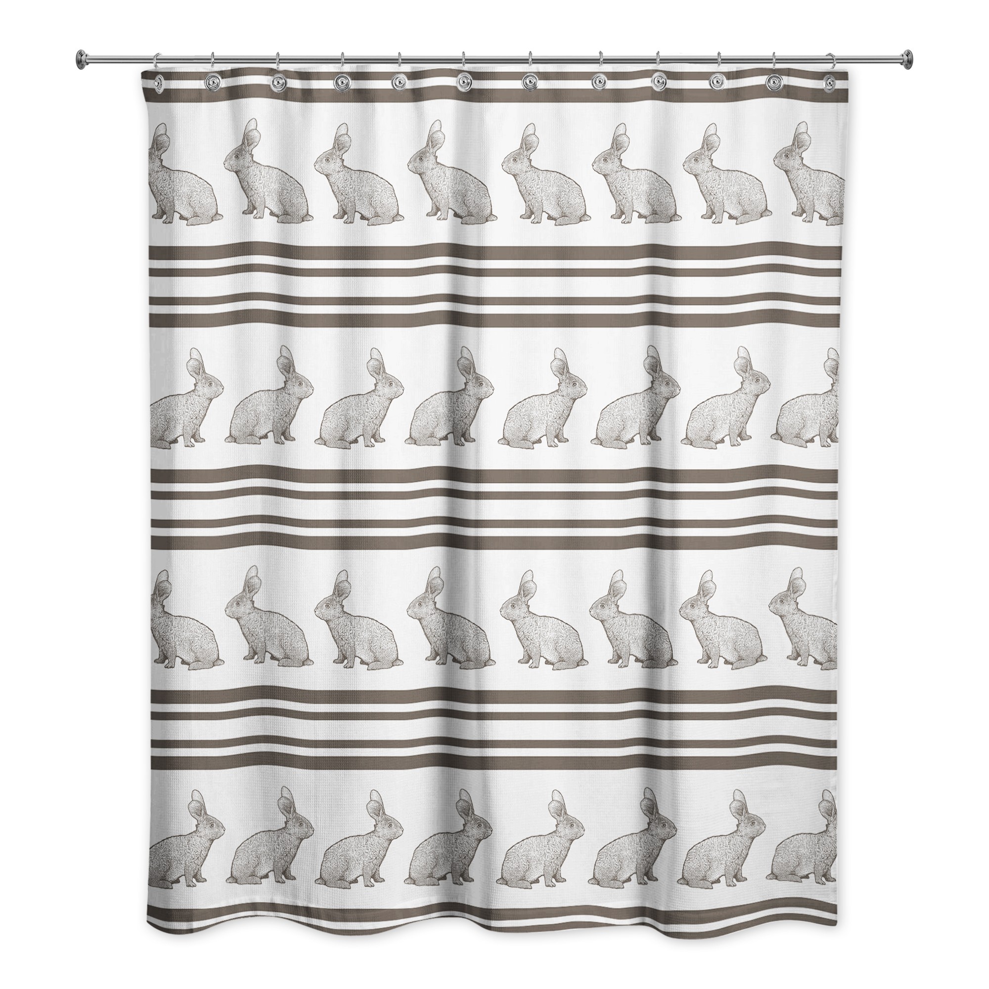 Bunny Stripes Shower Curtain 71x74 Shower Curtain
