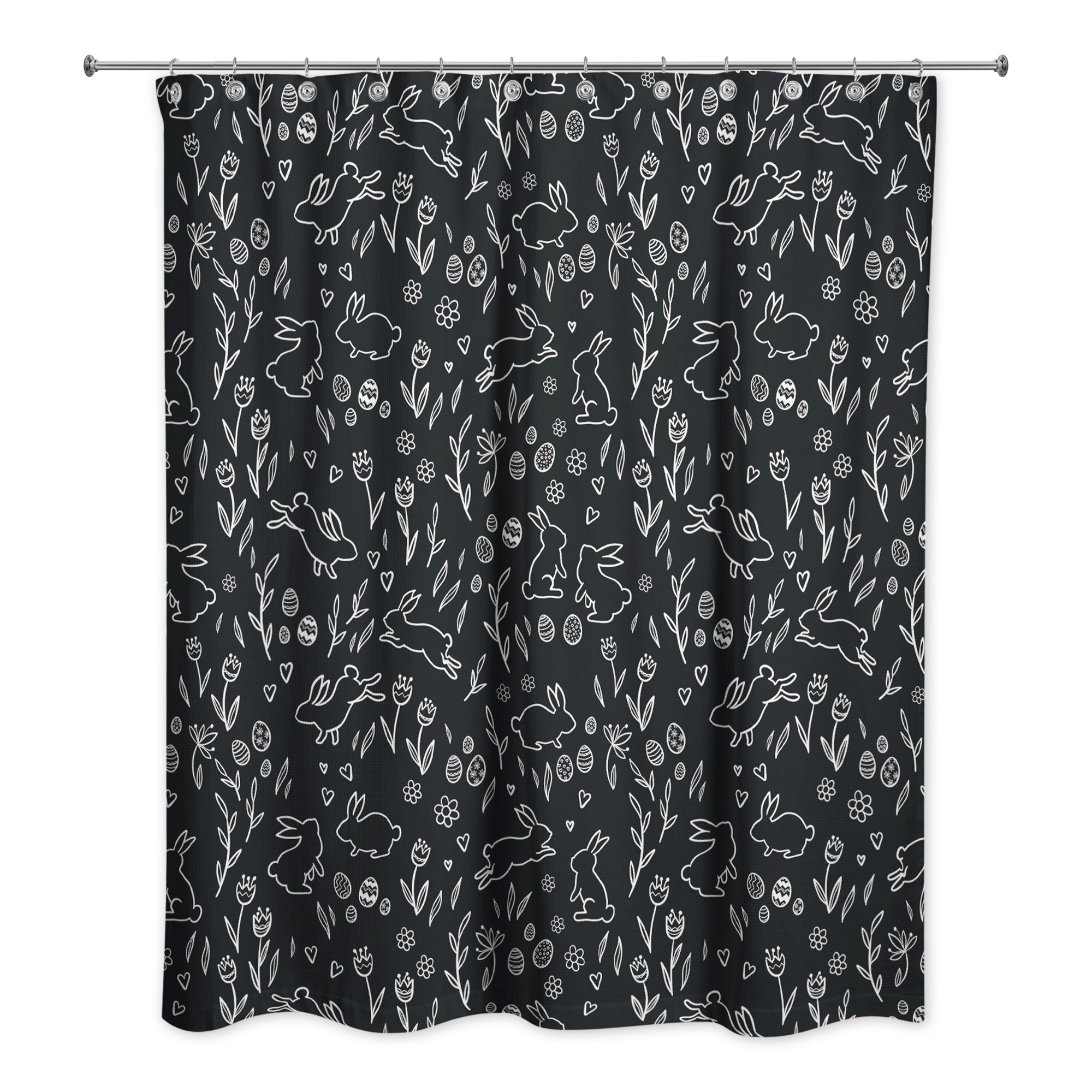 Chalk Easter Bunny Shower Curtain 71x74 Shower Curtain