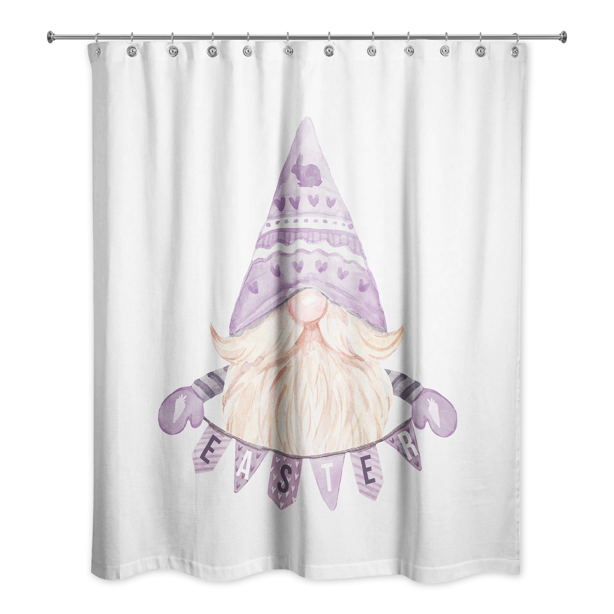 Easter Gnome Banner Shower Curtain 71x74 Shower Curtain