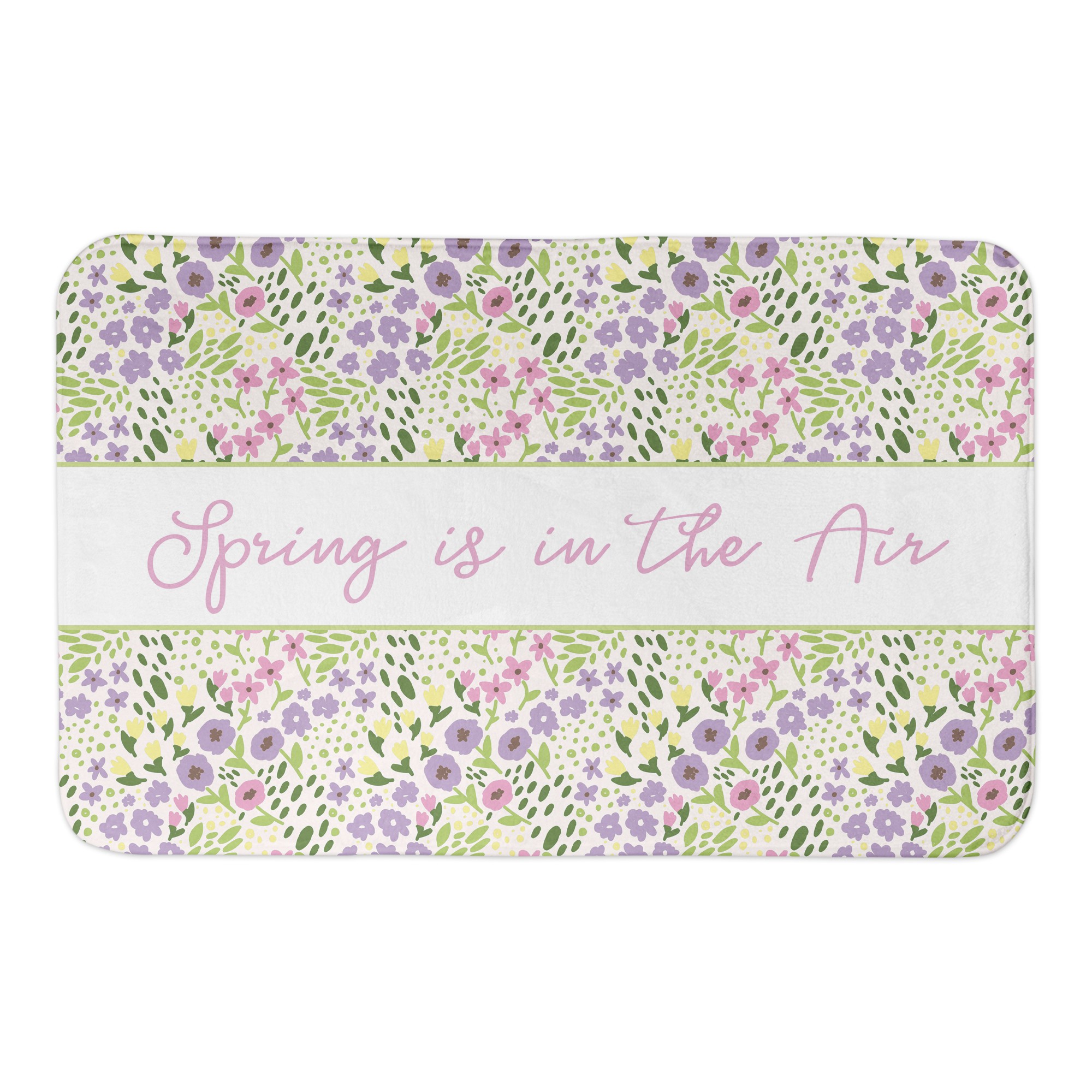 Whimsical Spring Floral Bath Mat 34x21 Bath Mat