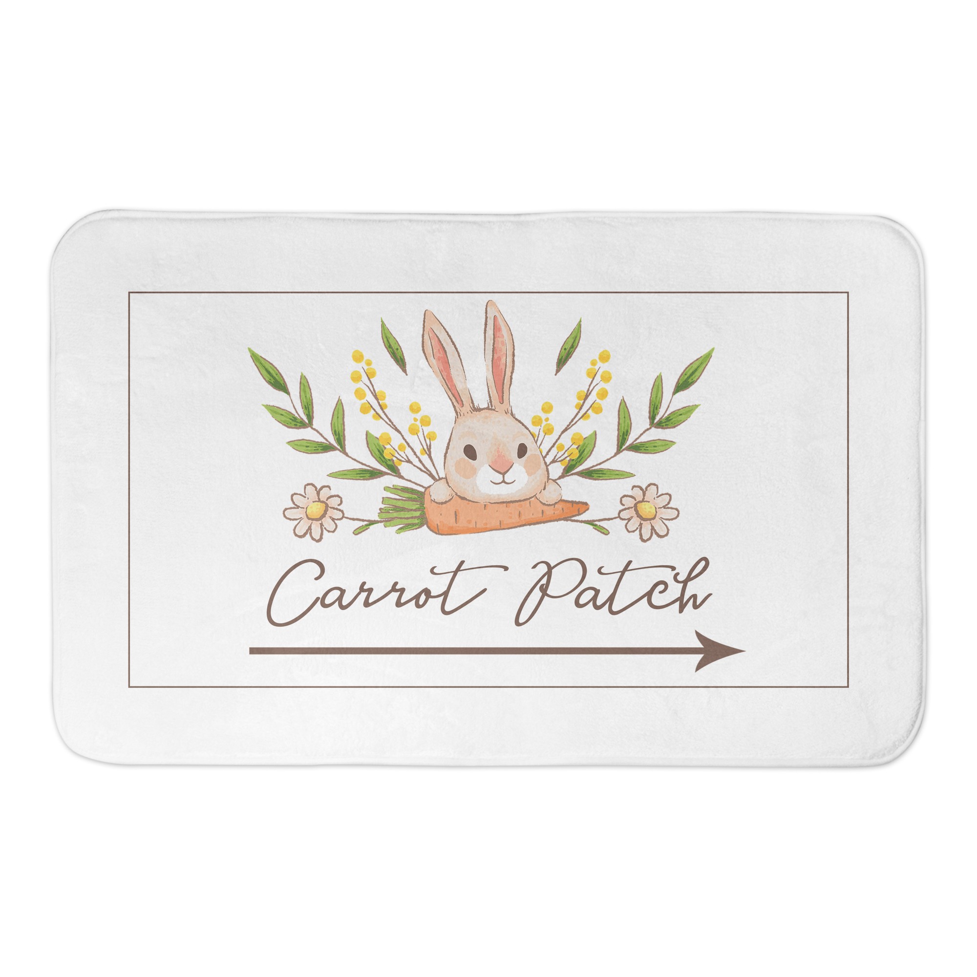 Bunny And Carrot Patch Bath Mat 34x21 Bath Mat