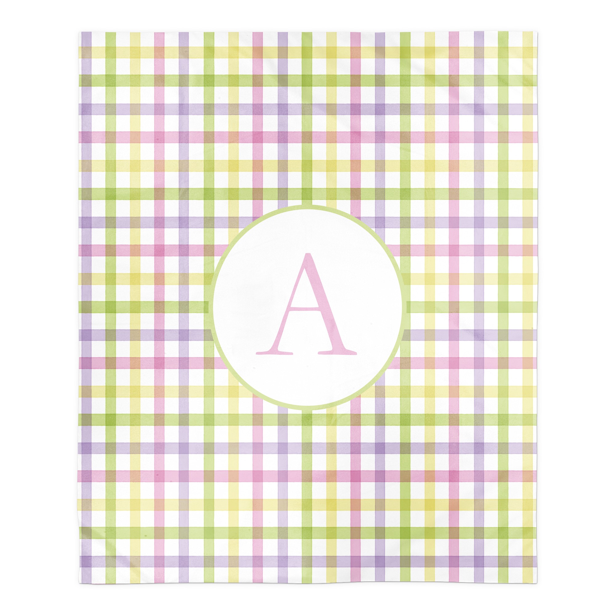 Pastel Plaid Blanket Personalized 50x60 Sherpa Fleece Blanket